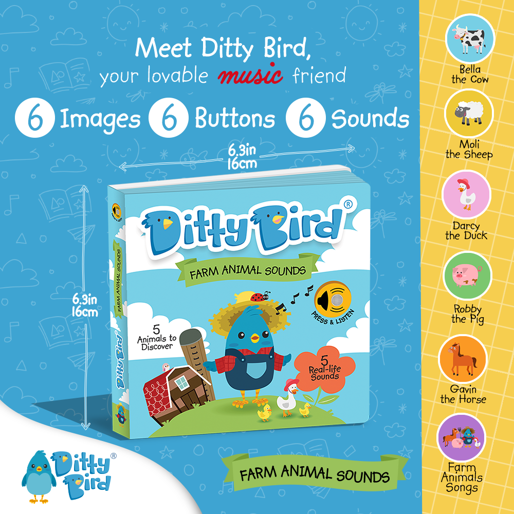 Ditty Bird Farm Animal | Baby Sound Book Farm USB-C