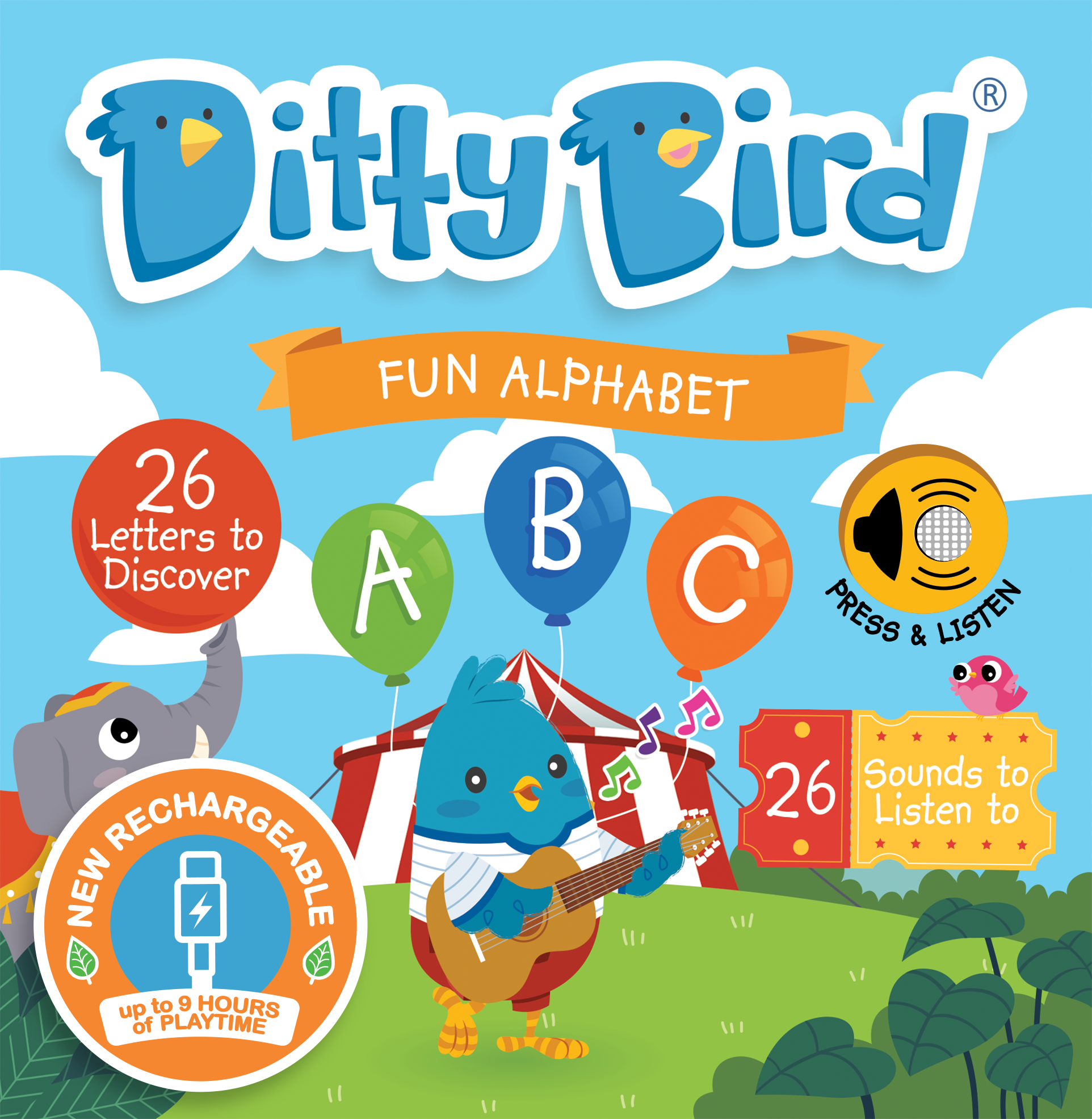 Fun Alphabet | ABC Song | Ditty Bird Baby Sound Book USB-C