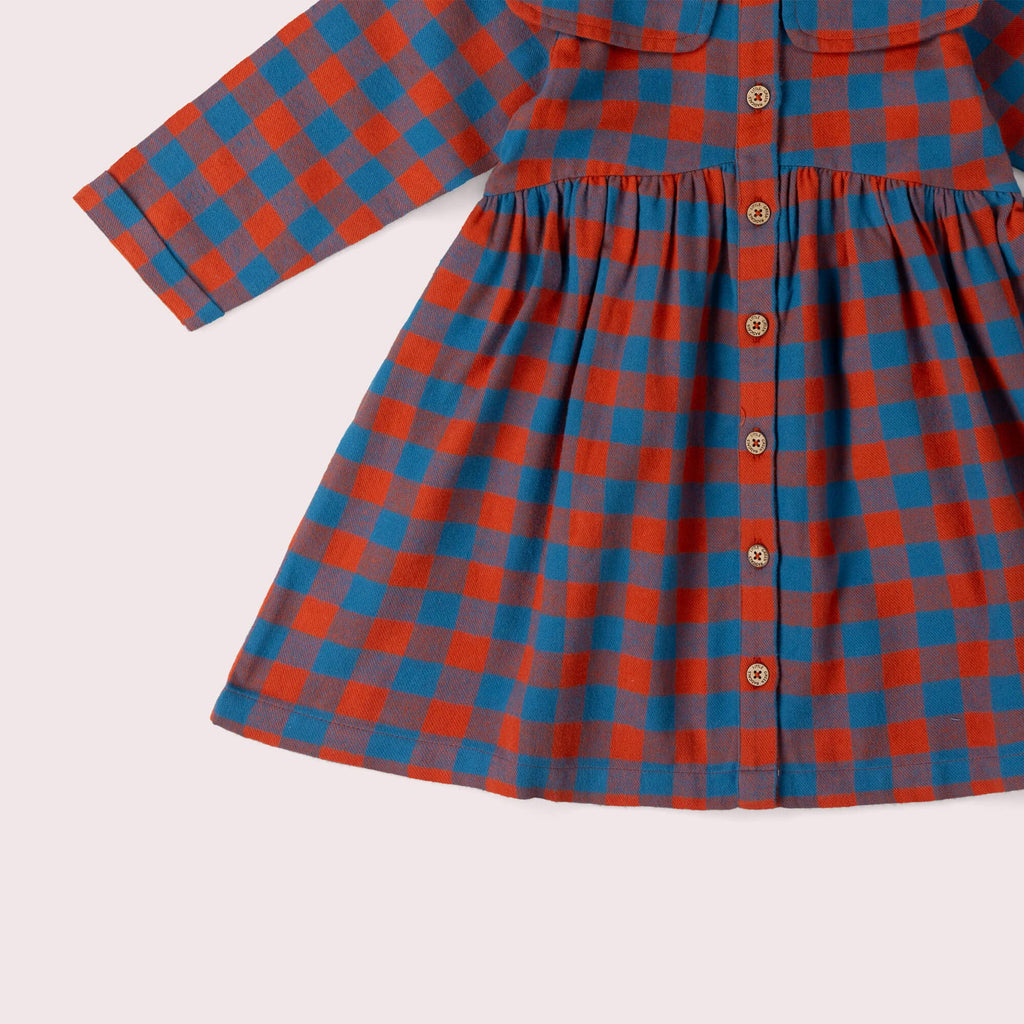 Burnt Ochre Check Sailor Dress