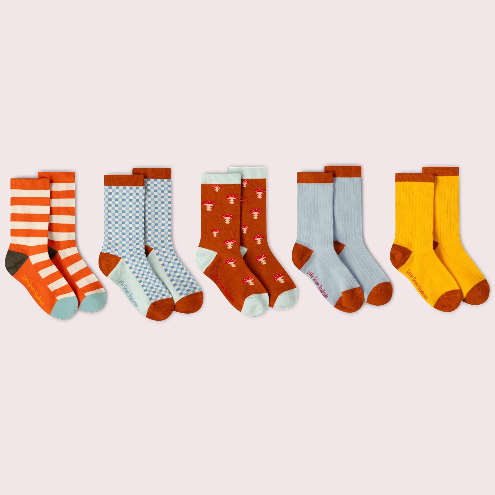 Mushrooms Ankle Socks 5 Pack