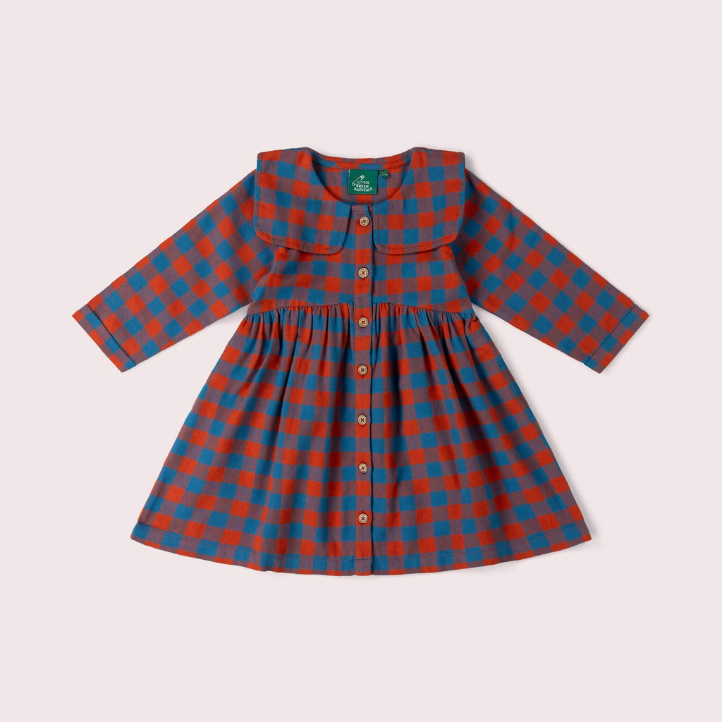 Burnt Ochre Check Sailor Dress
