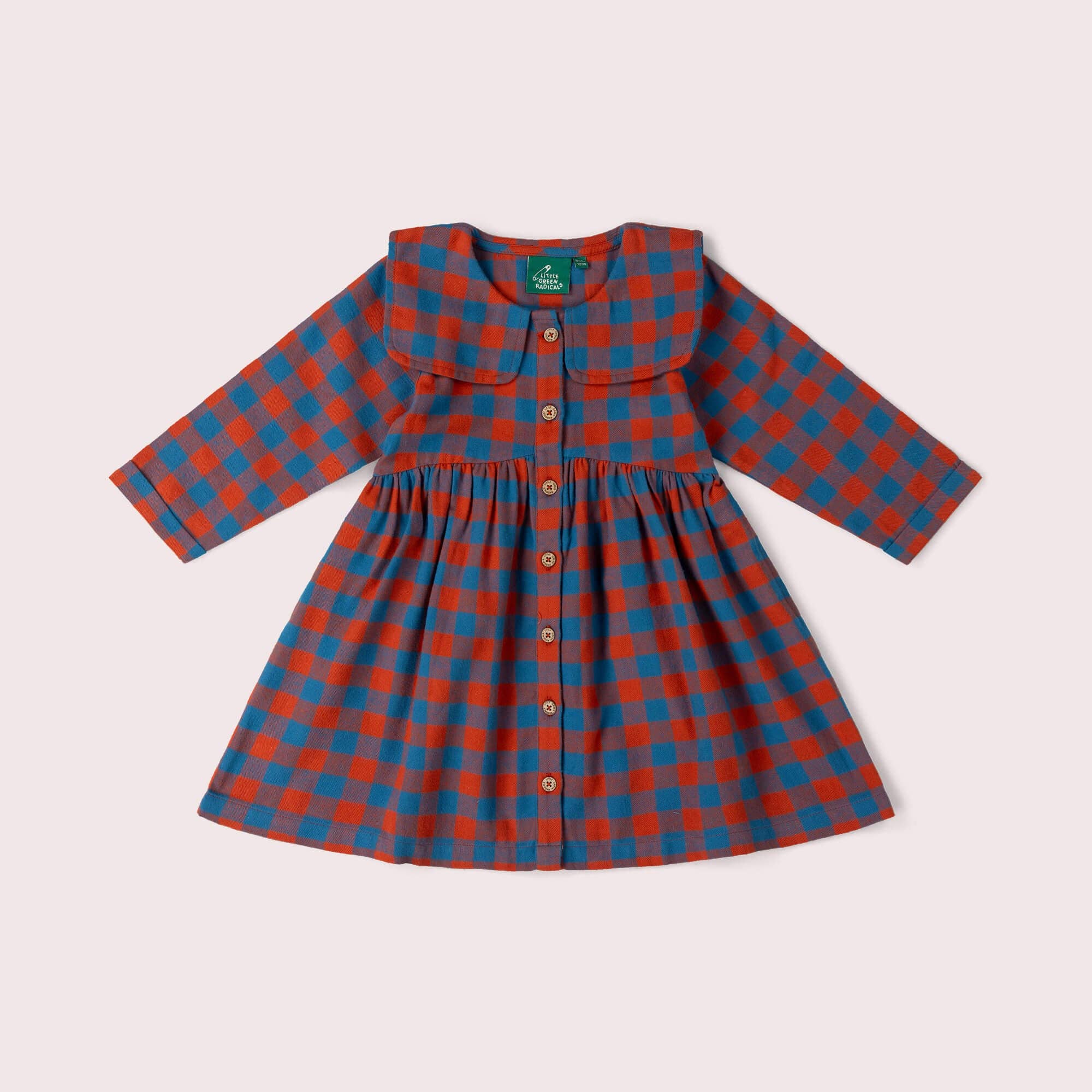 Burnt Ochre Check Sailor Dress