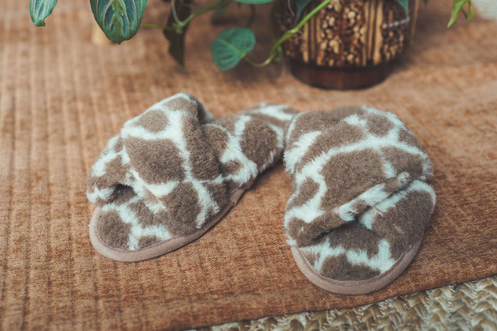 Slippers van Wol - Volwassenen - Giraf