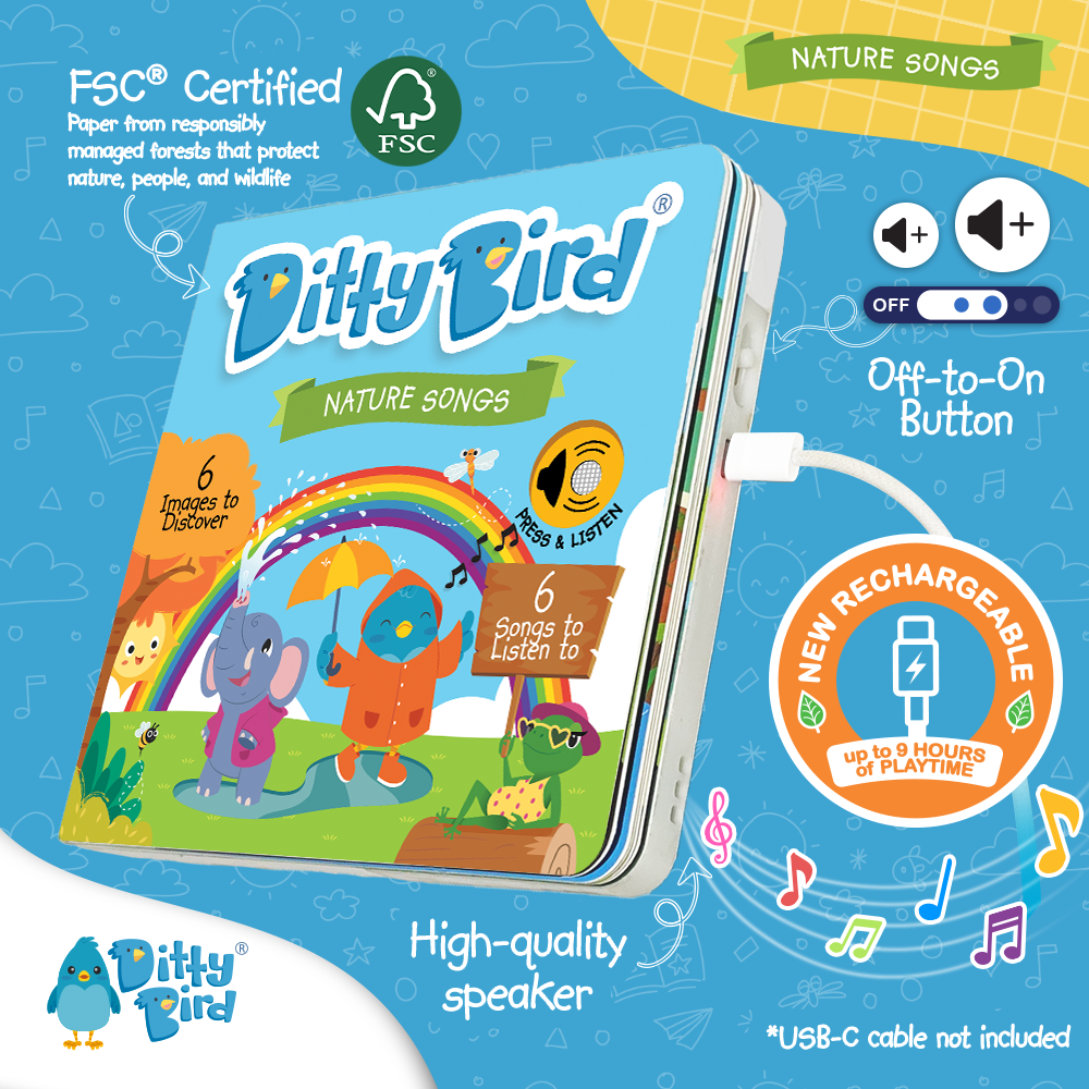 Ditty Bird Sound Book Exploring for Kids :Nature songs USB-C