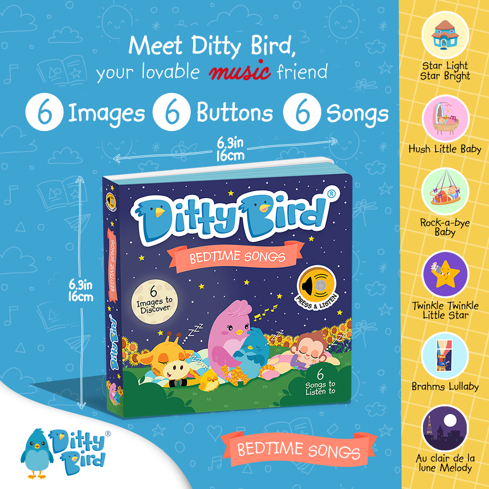 Ditty Bird | Bedtime Songs - Storytime - Baby Book - USB-C