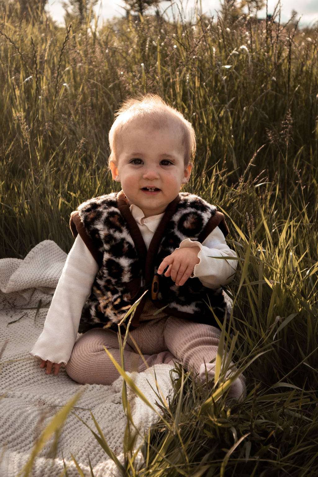Wollen bodywarmer - Leopard - Limited edition