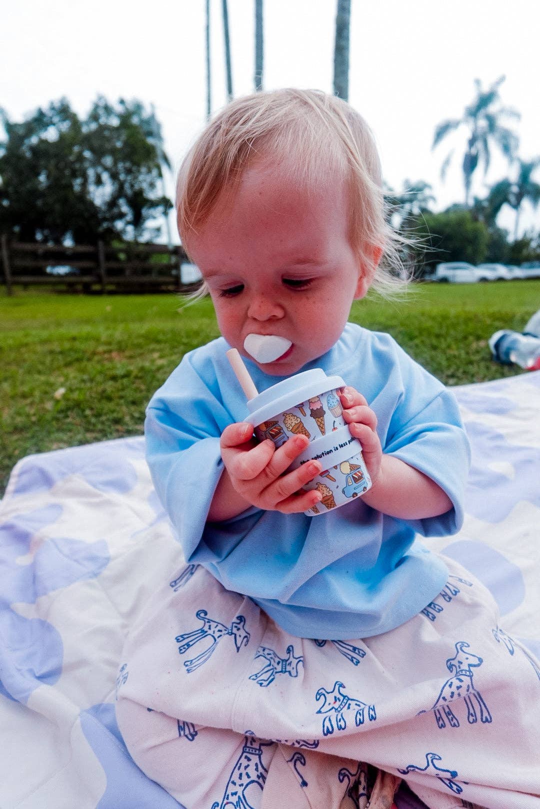 Scoops in Blue Babycino Cup - 120ml (STRAW INCLUDED)