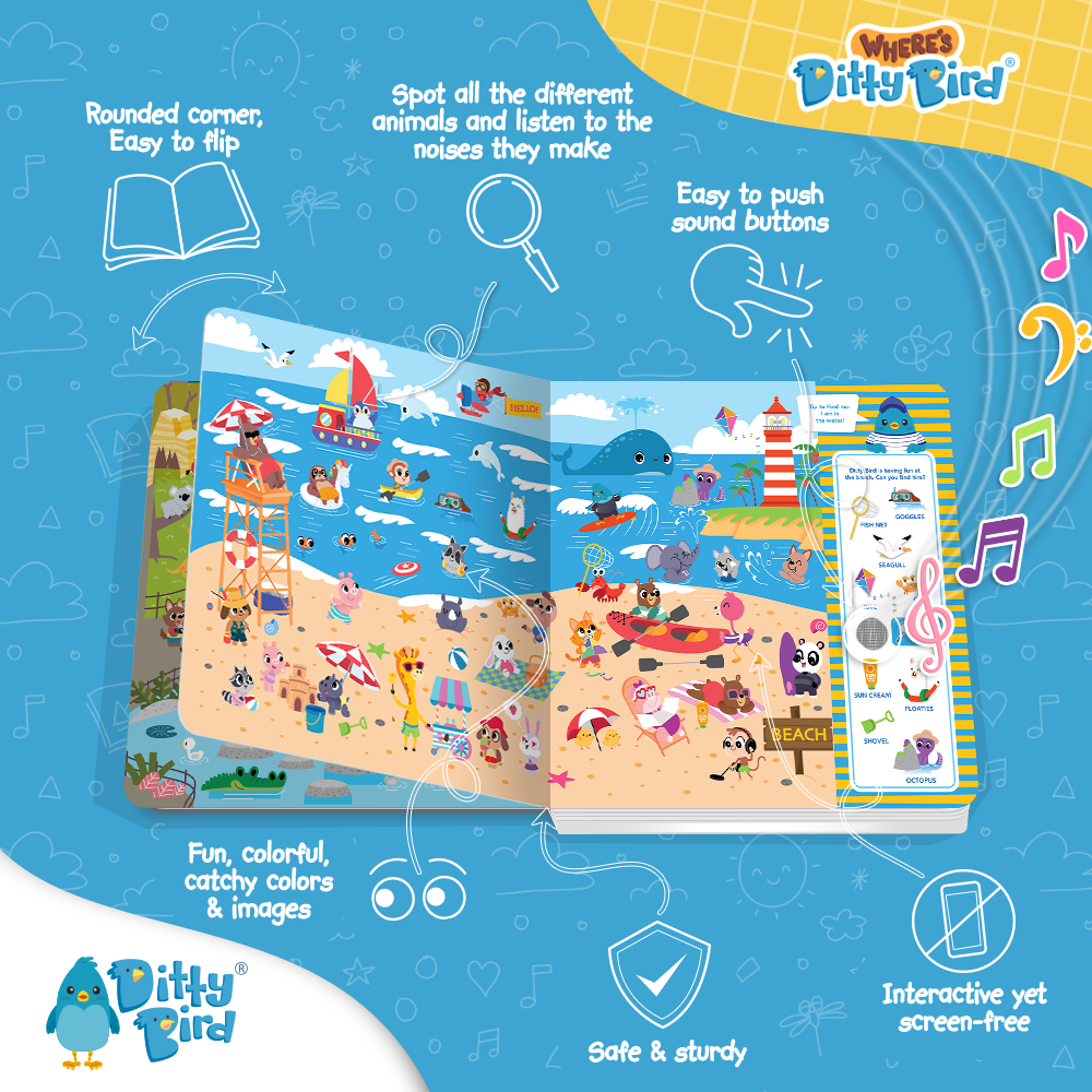 First Look and Find Activity Sound Book  toddlers 1- 3 USB-C