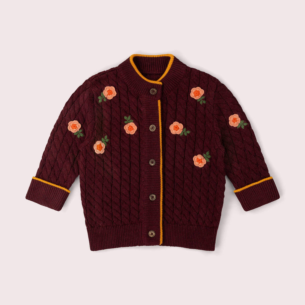 Berry Petal Snuggly Knitted Cardigan