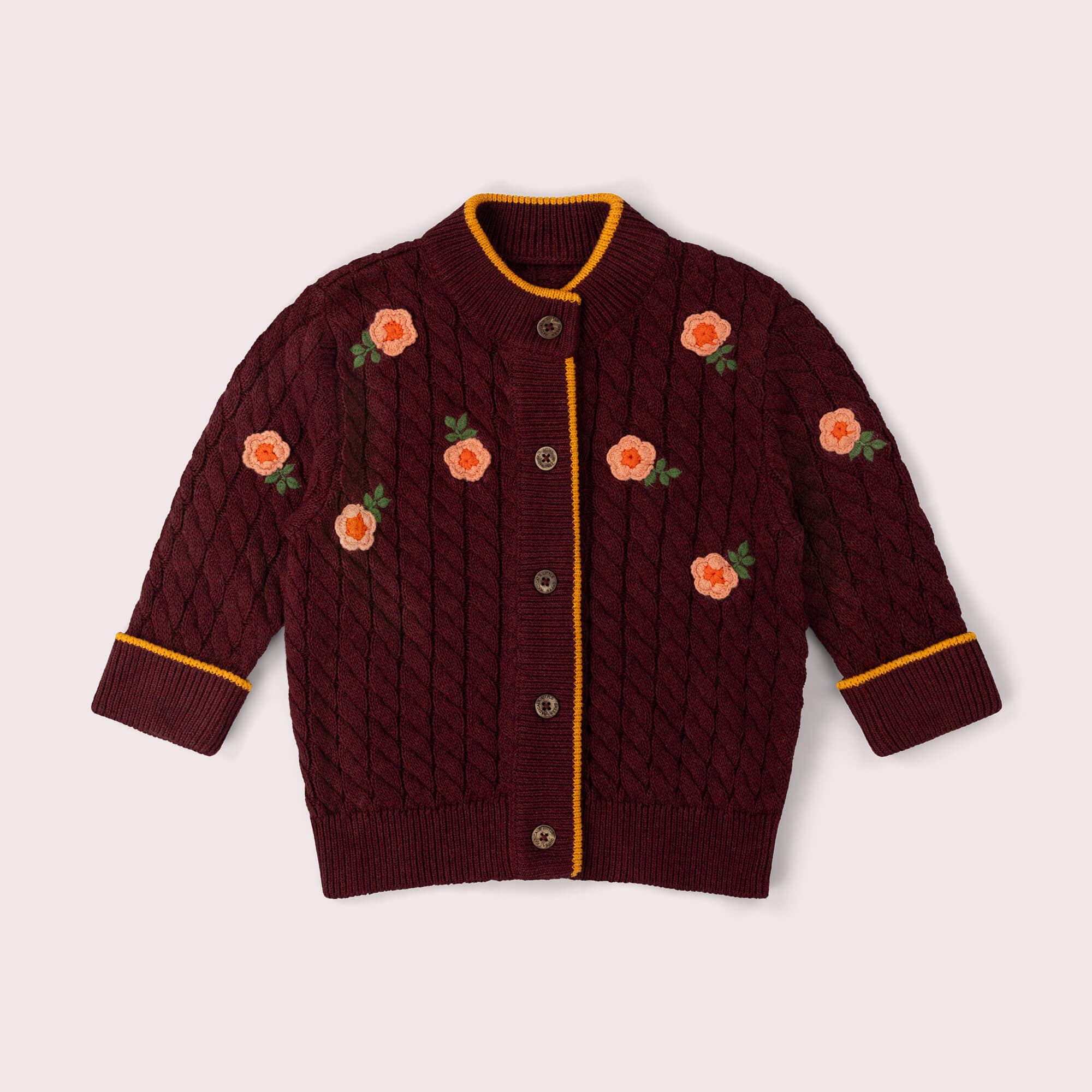 Berry Petal Snuggly Knitted Cardigan