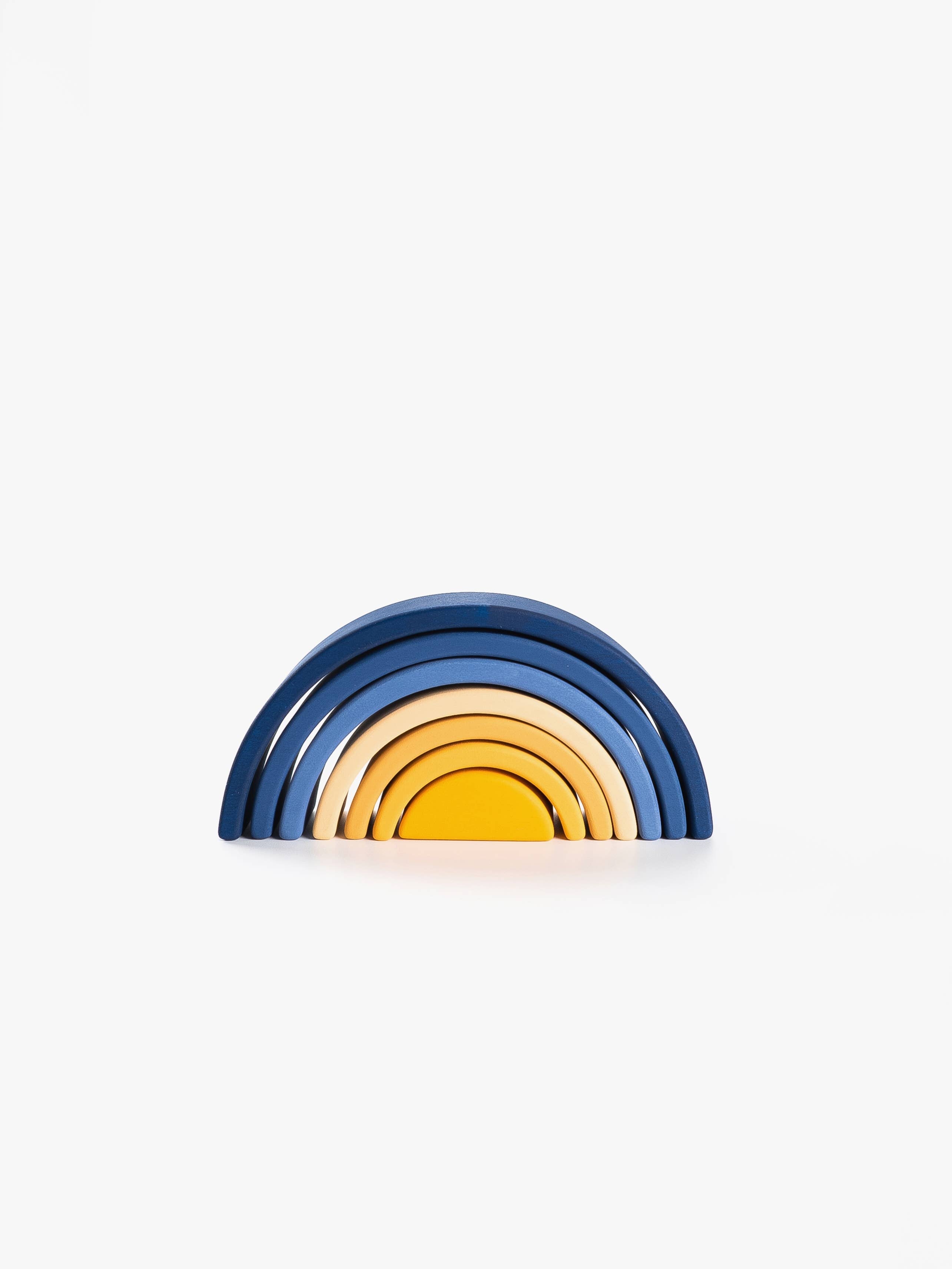 Wooden Rainbow Mini | Arch stacking Toy | Blue and Yellow