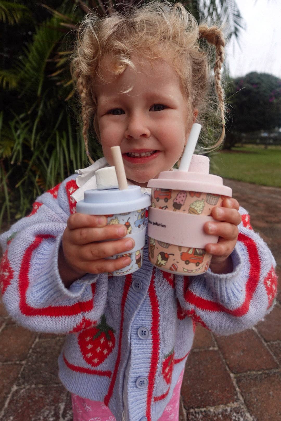 Scoops in Pink Kids Keep Cup - 240ml (STRAW INCLUDED)