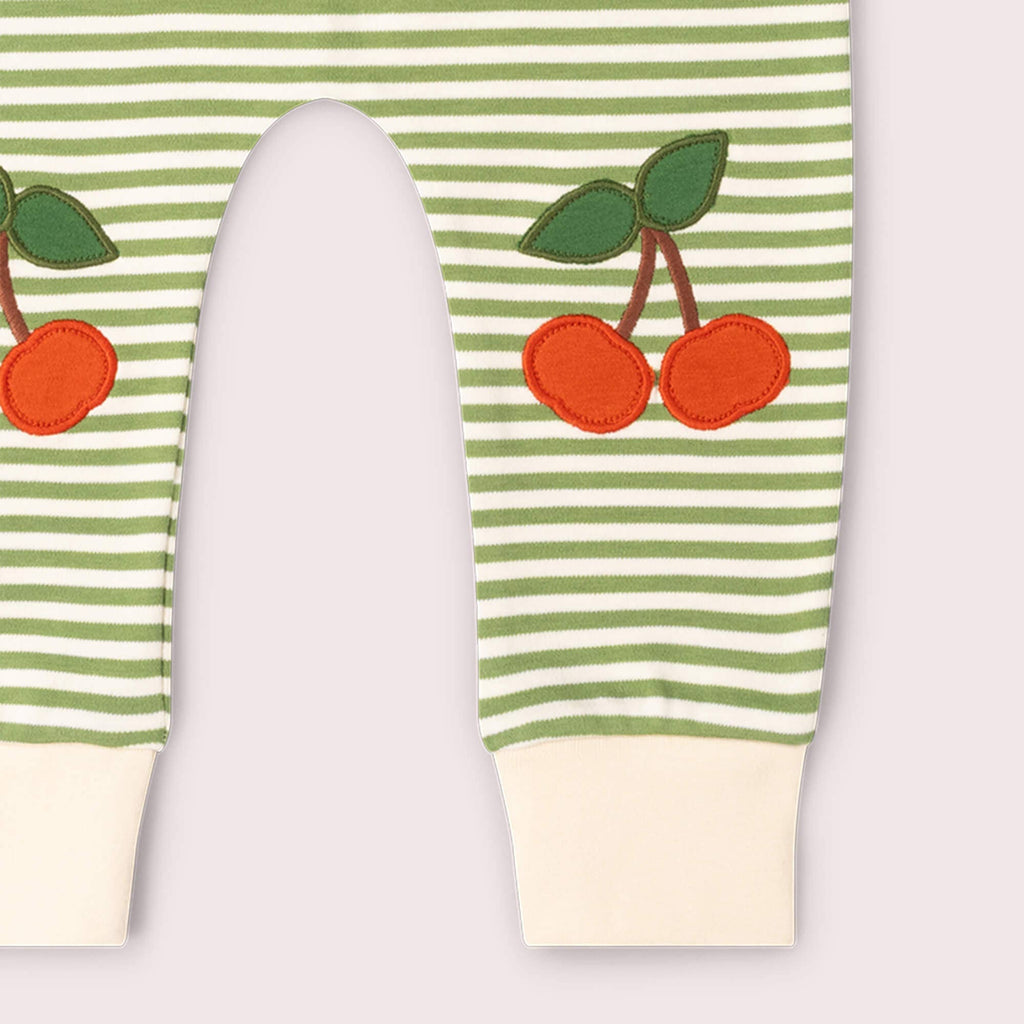Cherry Knee Patch Striped Joggers