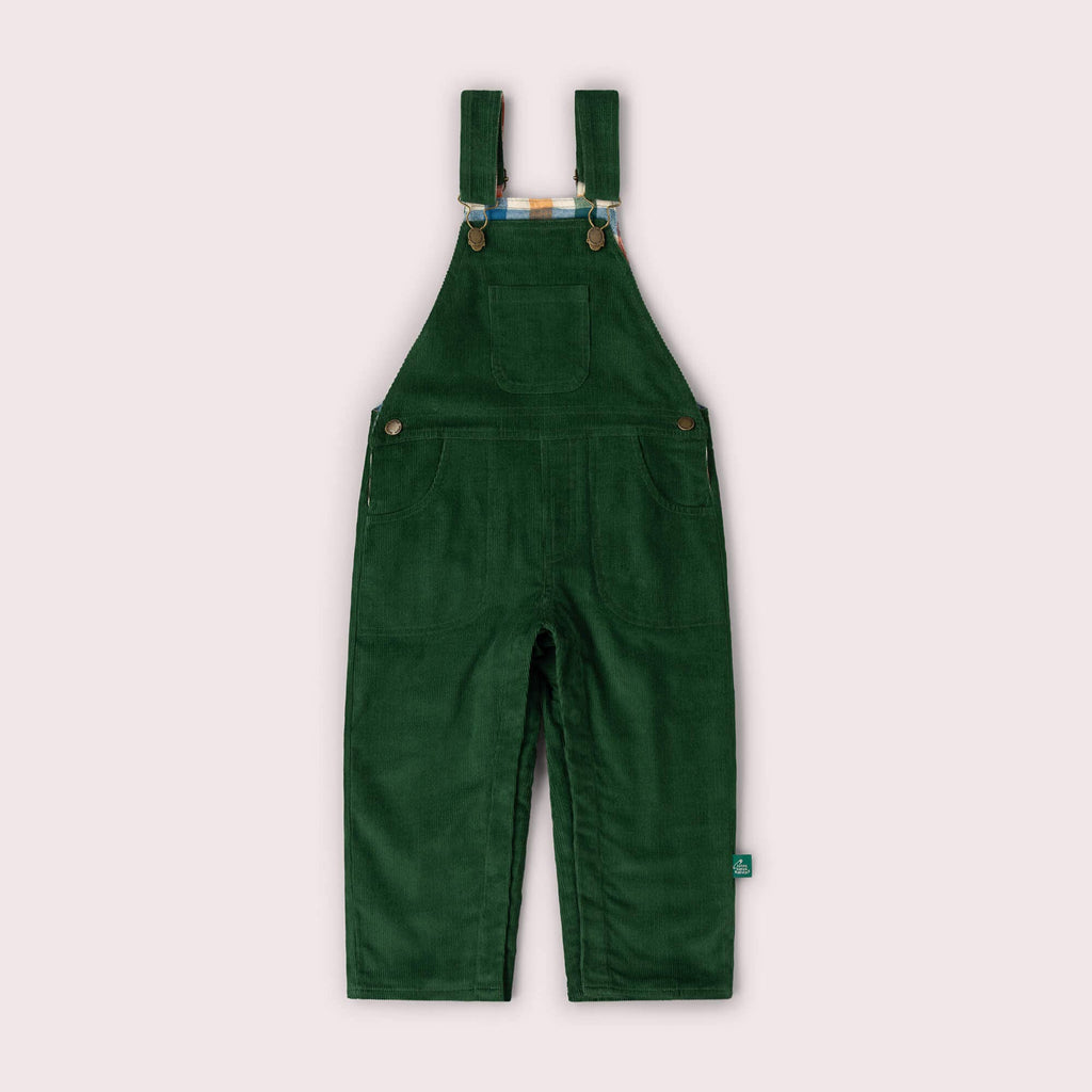Olive Green Lined Corduroy Dungarees