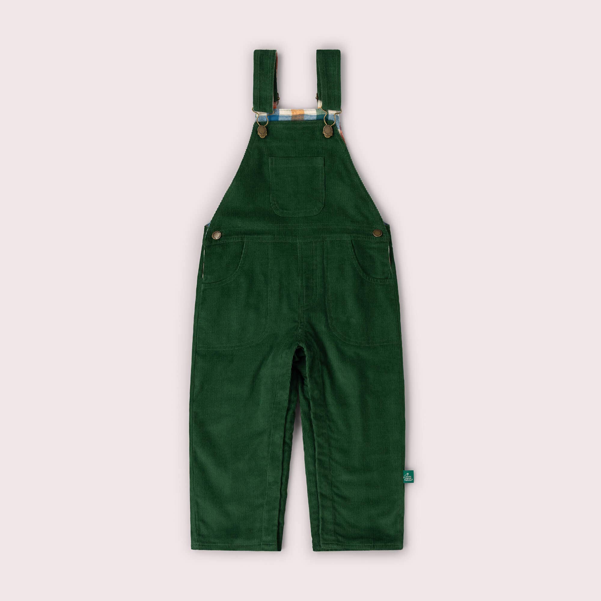Olive Green Lined Corduroy Dungarees