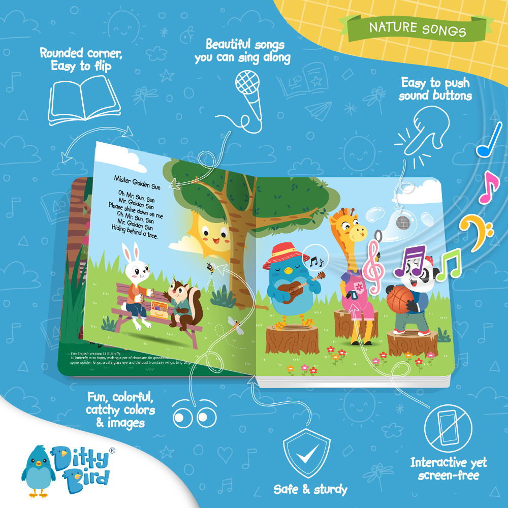Ditty Bird Sound Book Exploring for Kids :Nature songs USB-C