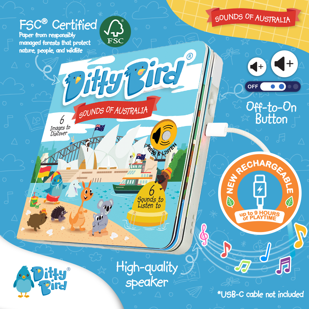 Ditty Bird Baby Sound Book: Sounds of Australia USB-C