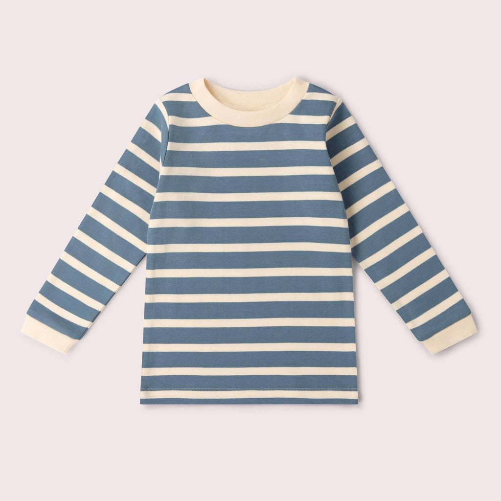 Soft Blue Striped Long Sleeve T-Shirt