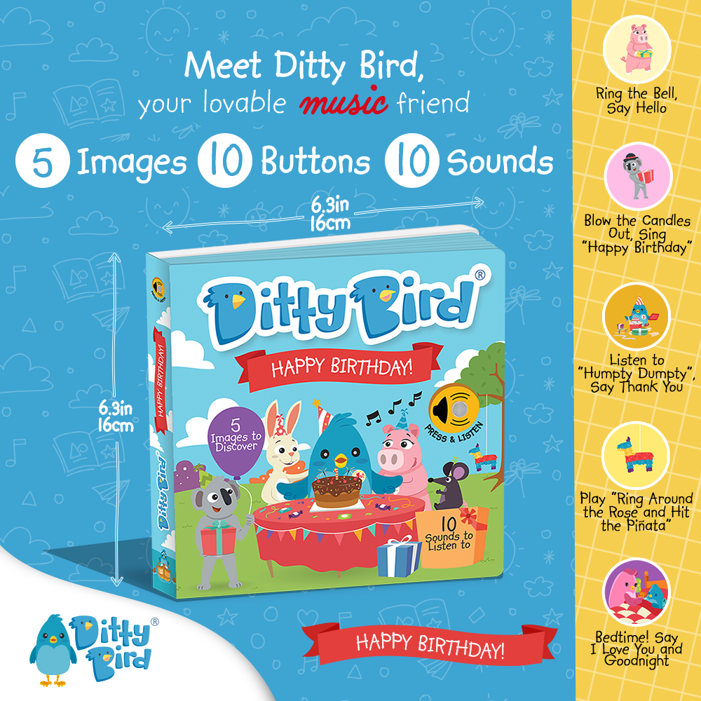 Birthday Book | Ditty Bird Happy Birthday (Gift&Card) USB-C