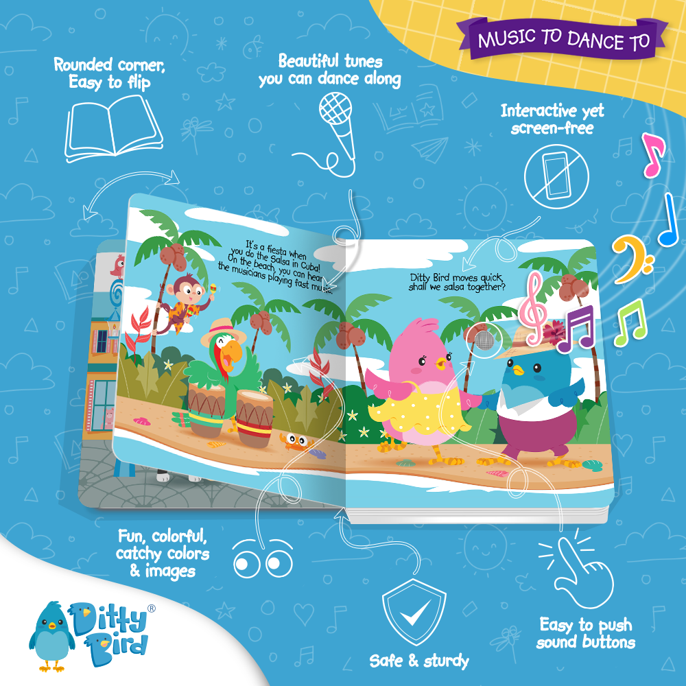Ditty Bird Book Kids dance songs: Music To Dance To - USB-C