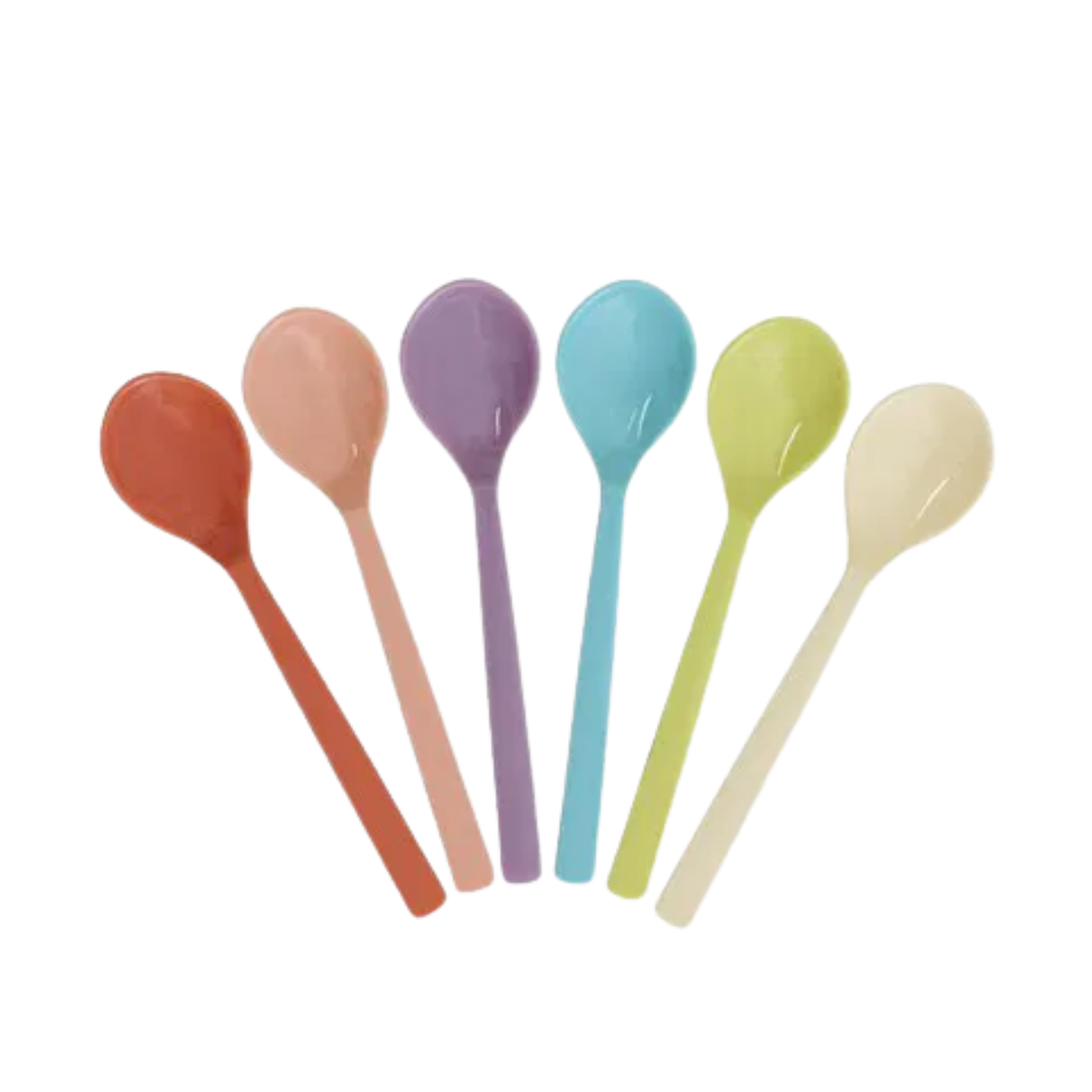 Melamine Tea Spoon in Assorted Glory Days Colors – Set of 6
