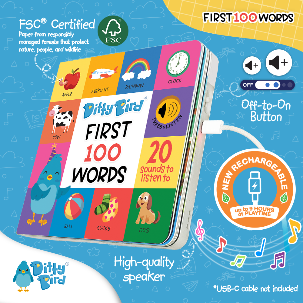 First 100 Words | Ditty Bird Book-Award Family Choice USB-C