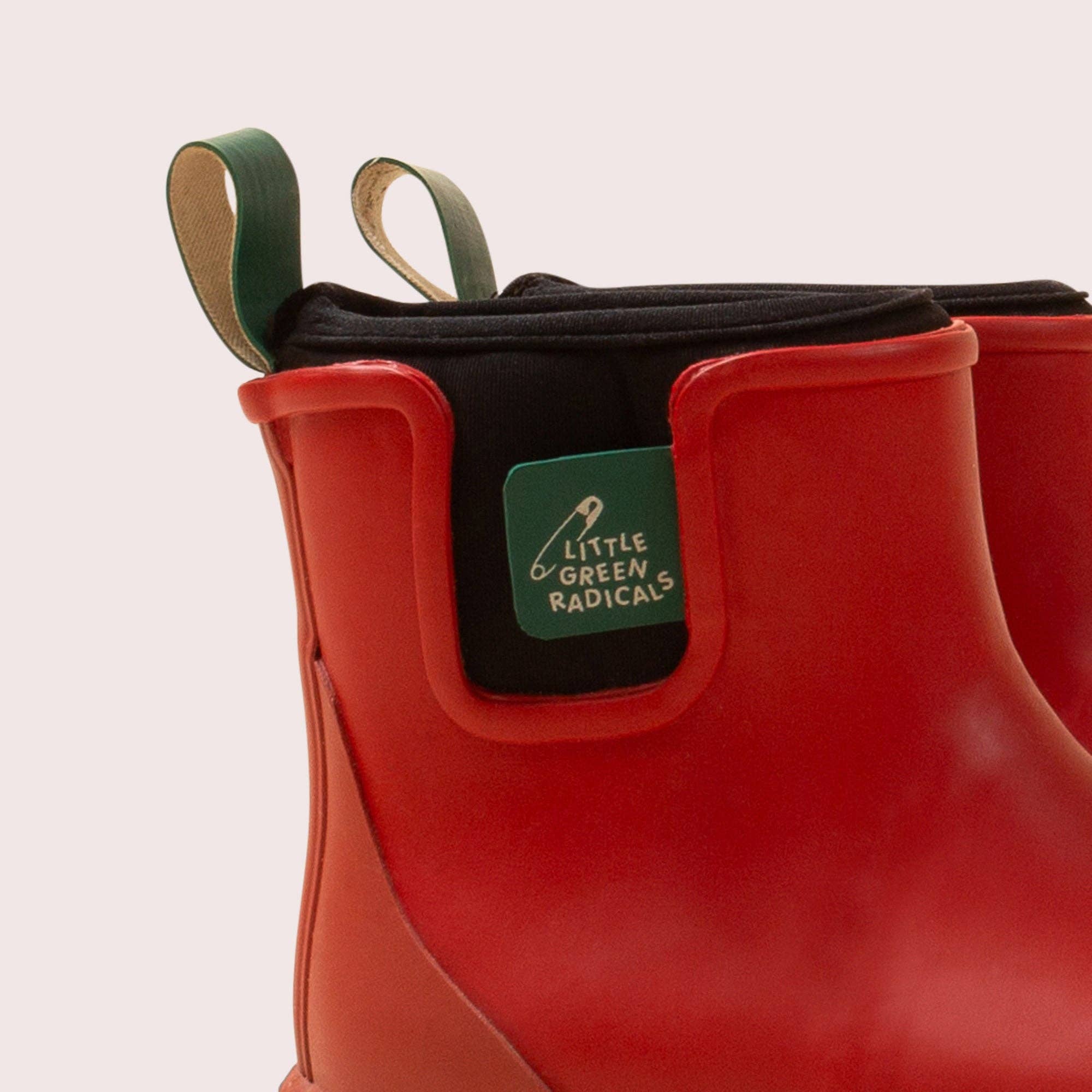 Red Ankle Natural Rubber Rain Boots