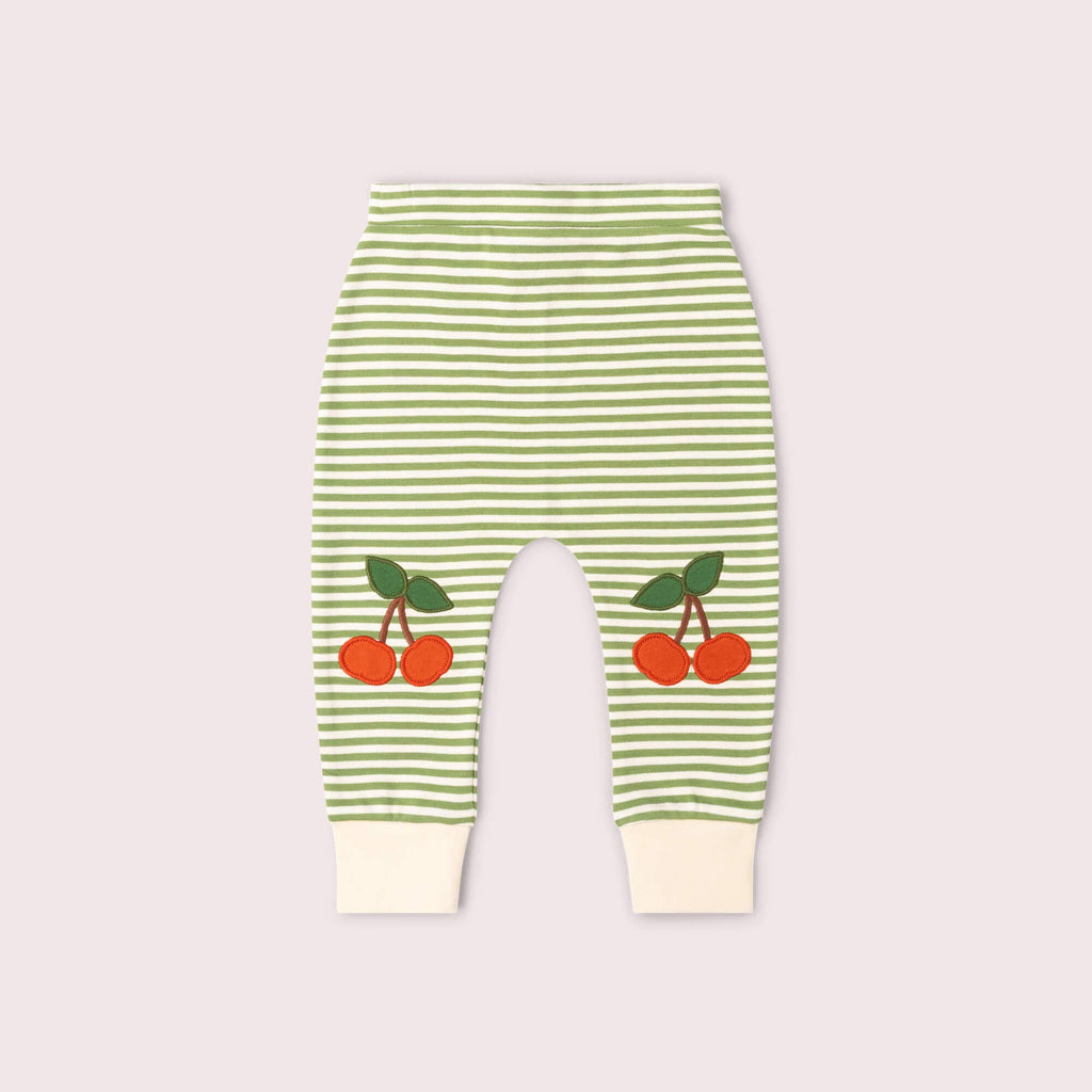 Cherry Knee Patch Striped Joggers