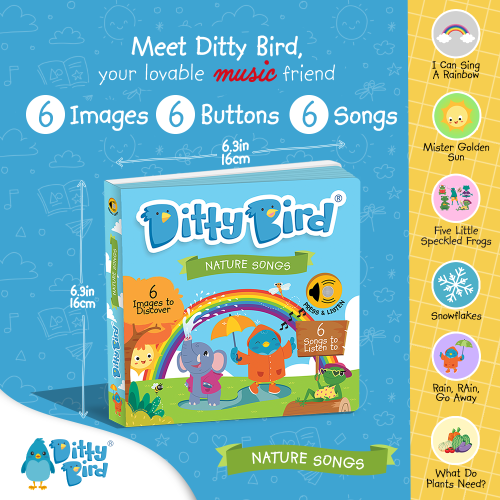 Ditty Bird Sound Book Exploring for Kids :Nature songs USB-C
