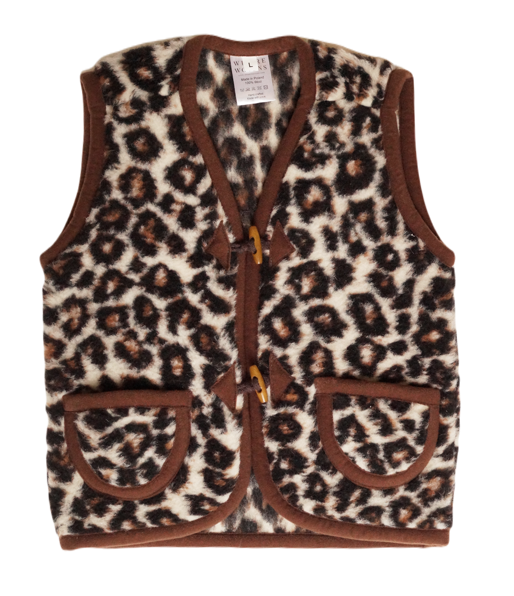 Wollen bodywarmer - Leopard - Limited edition