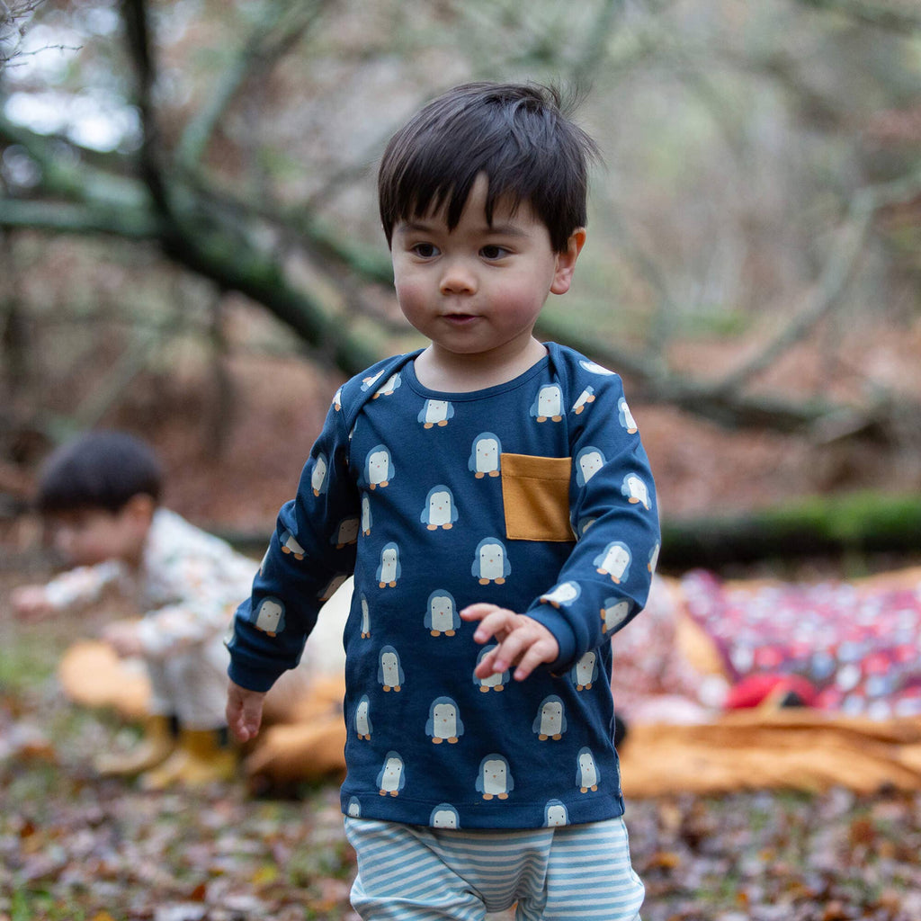 Blue Penguins Organic T-Shirt & Jogger Playset