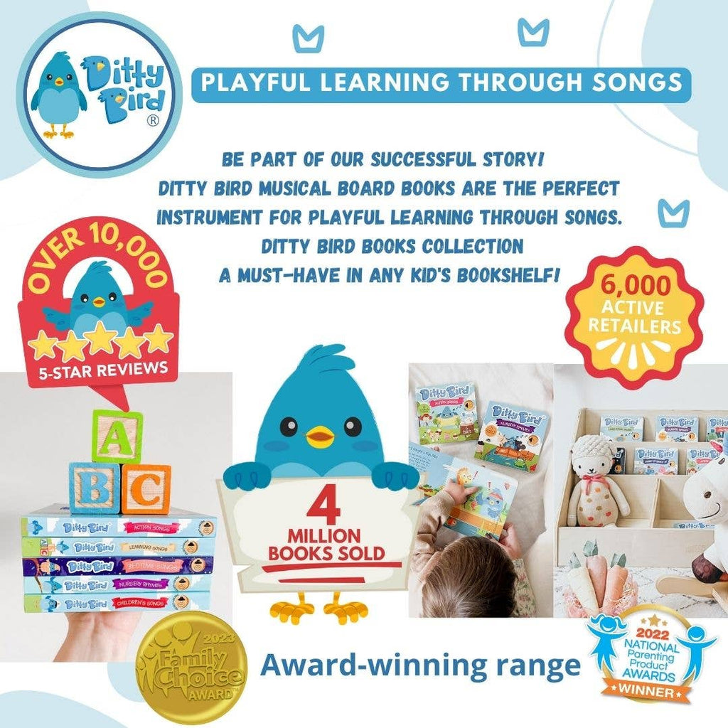 Ditty Bird First Sensory Book Montessori Cute Animals USB-C