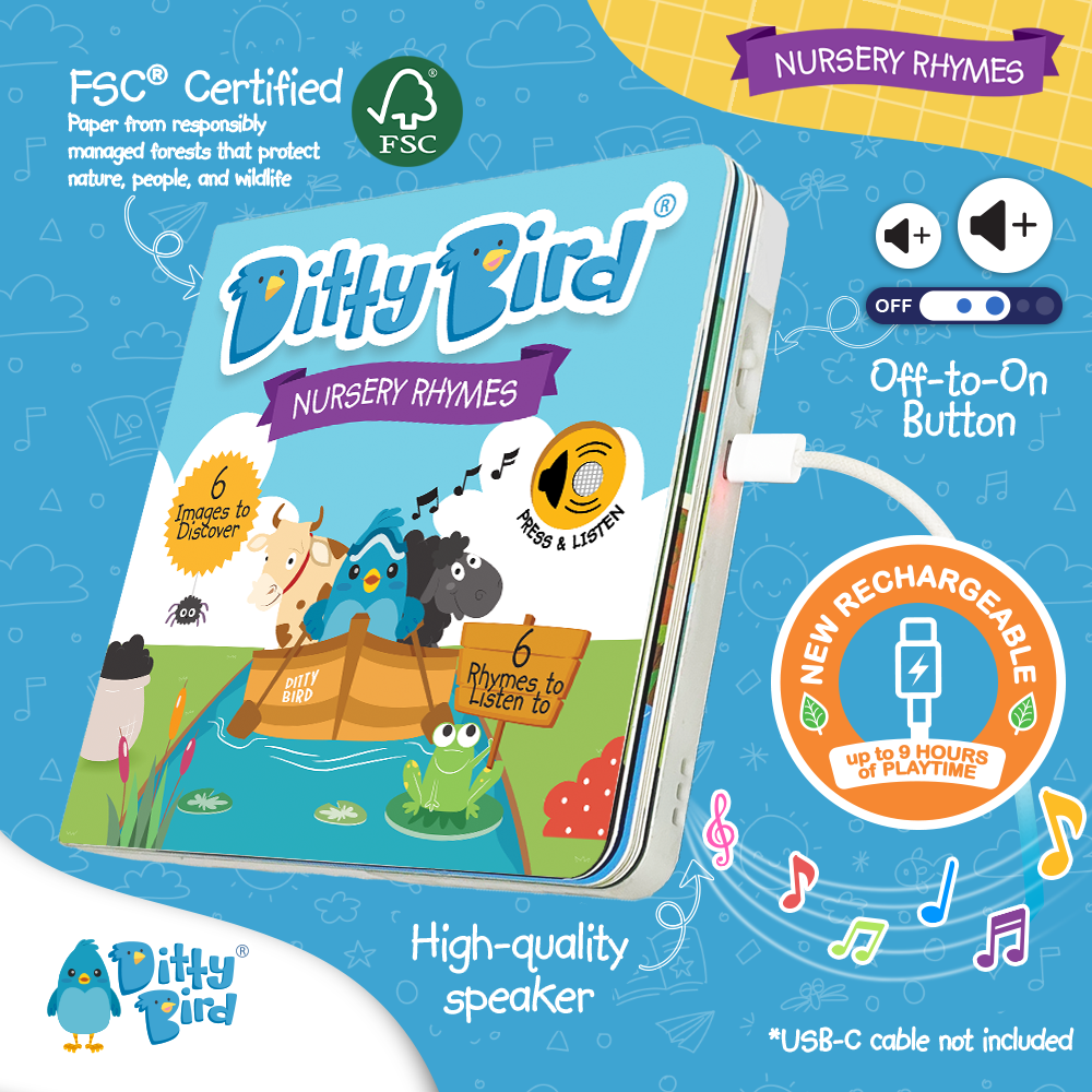 Ditty Bird Sound Book:Nursery Rhymes - Kids BESTSELLER USB-C
