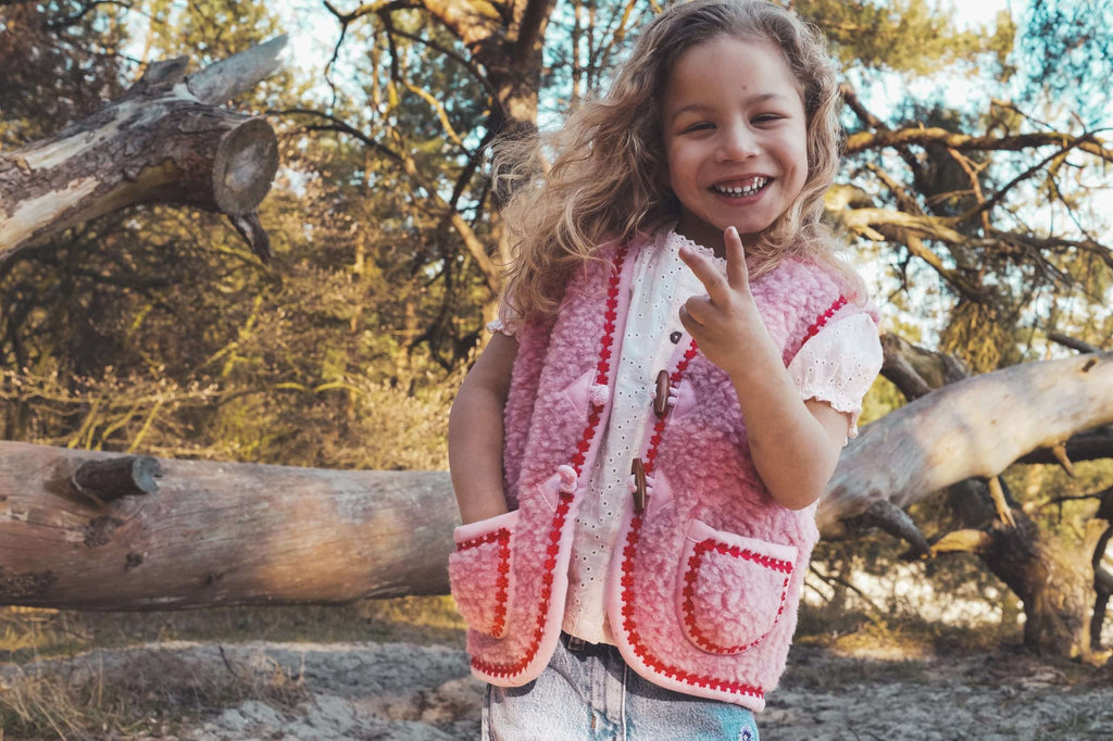 Wollen bodywarmer - Flower Power