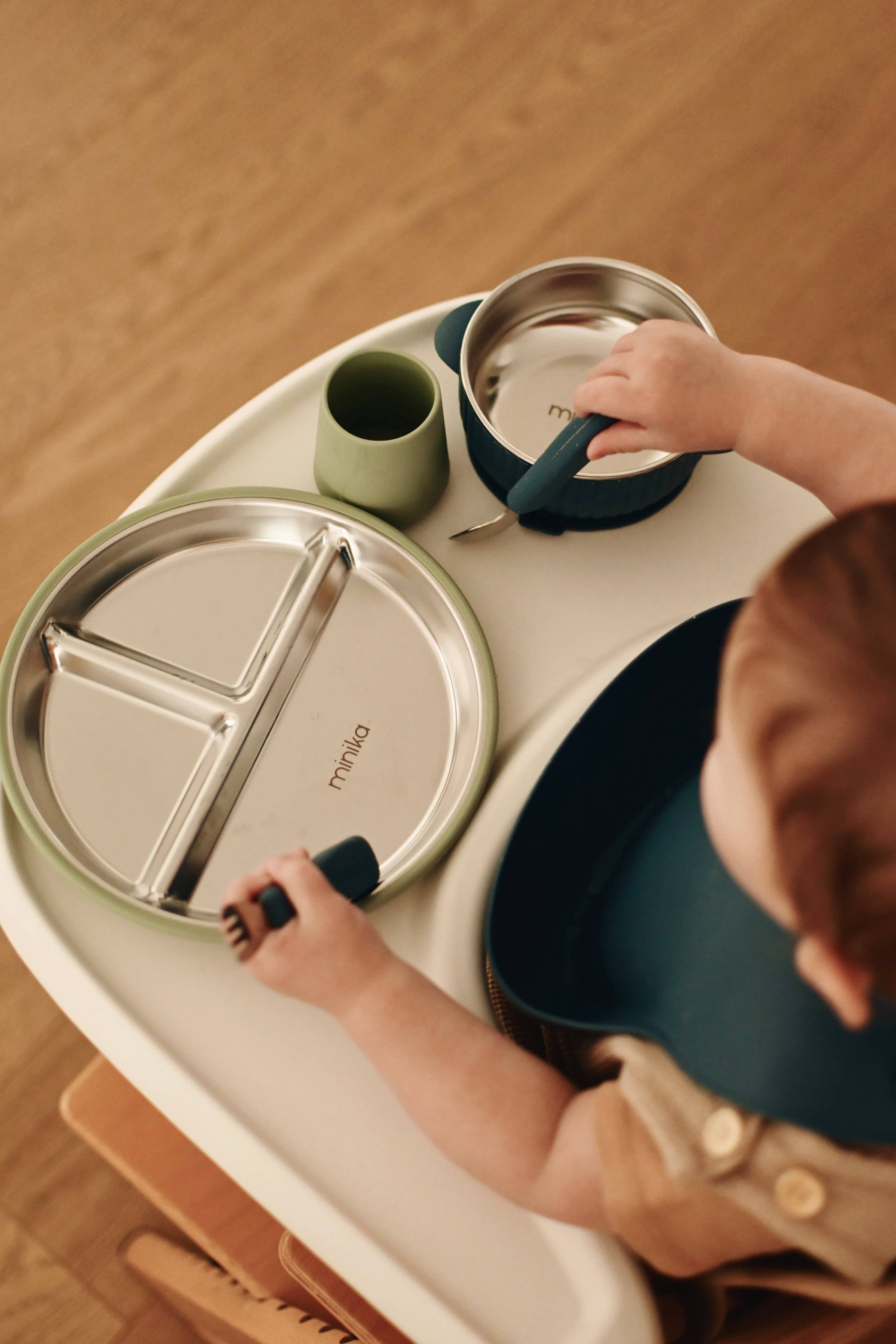 Stainless & silicone suction plate - Lavender