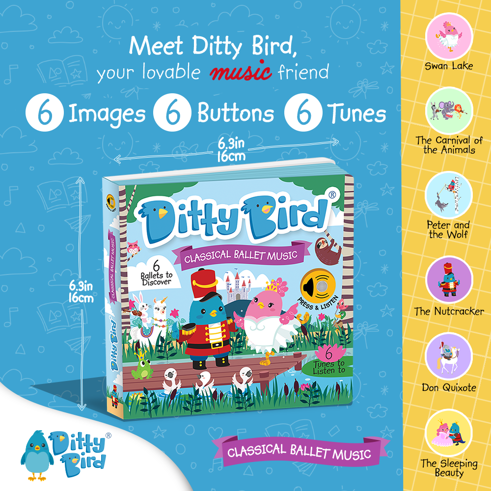 Ditty Bird Sound Book Kids : Classical Ballet Music USB-C