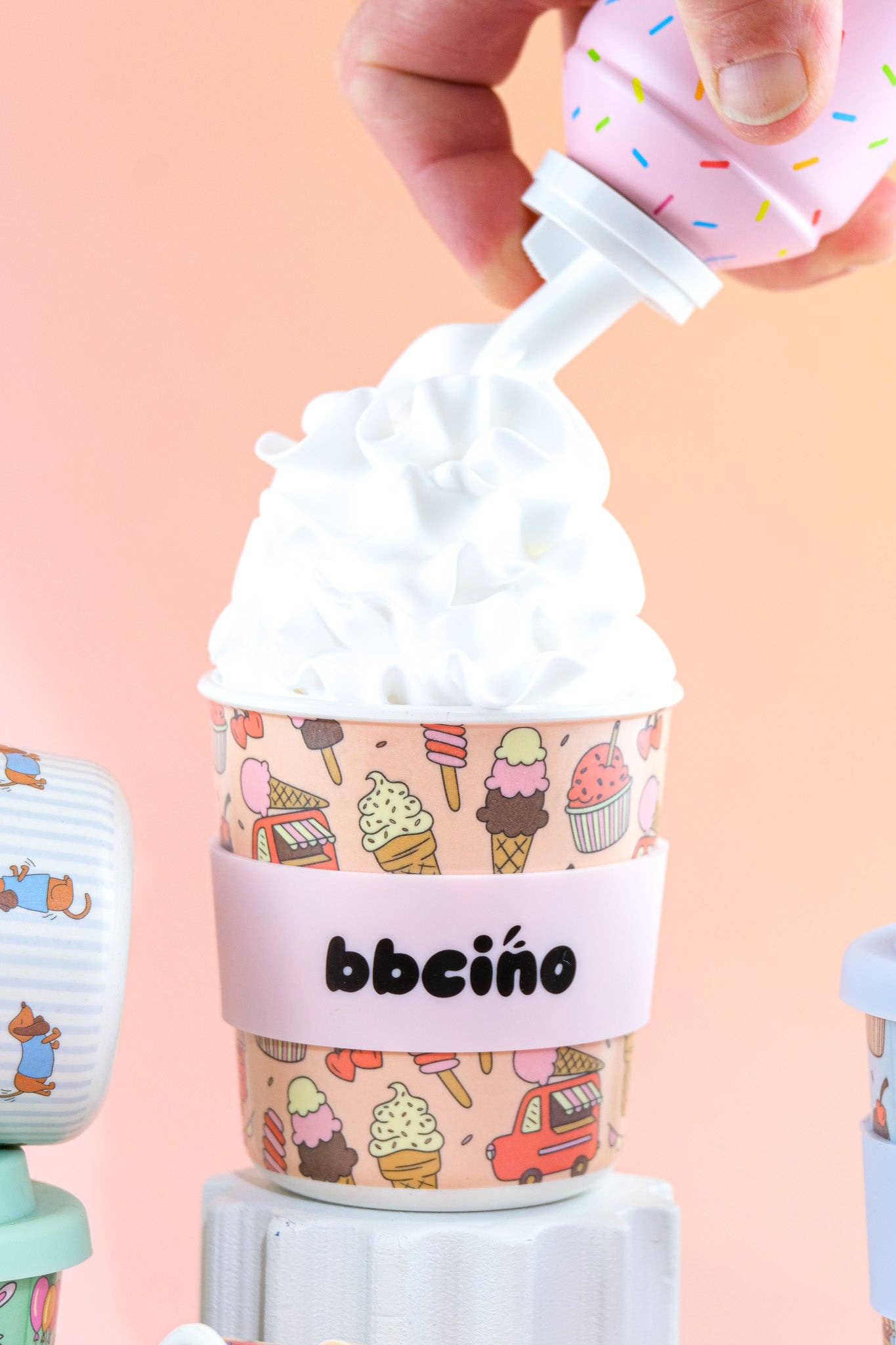 Scoops in Pink Babycino Cup - 120ml (STRAW INCLUDED)