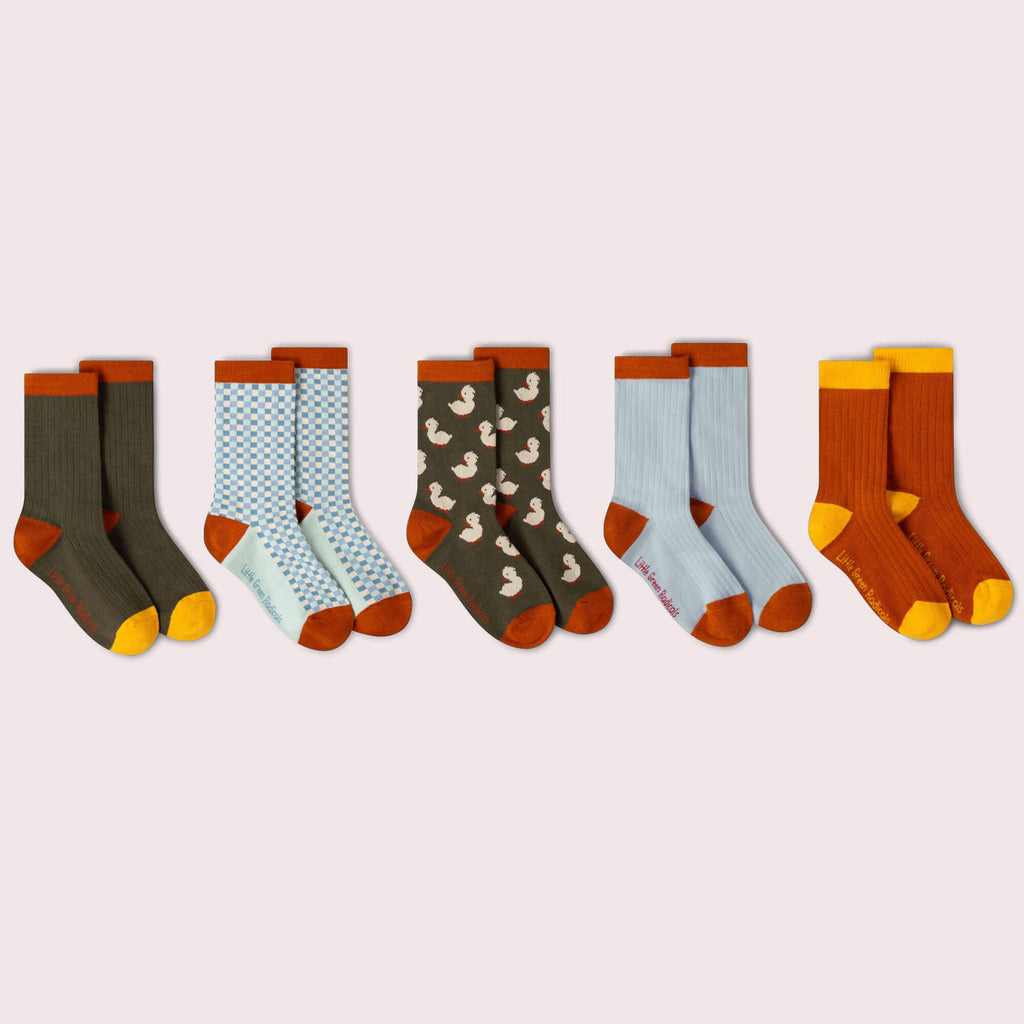 Olive Ducks Ankle Socks 5 Pack