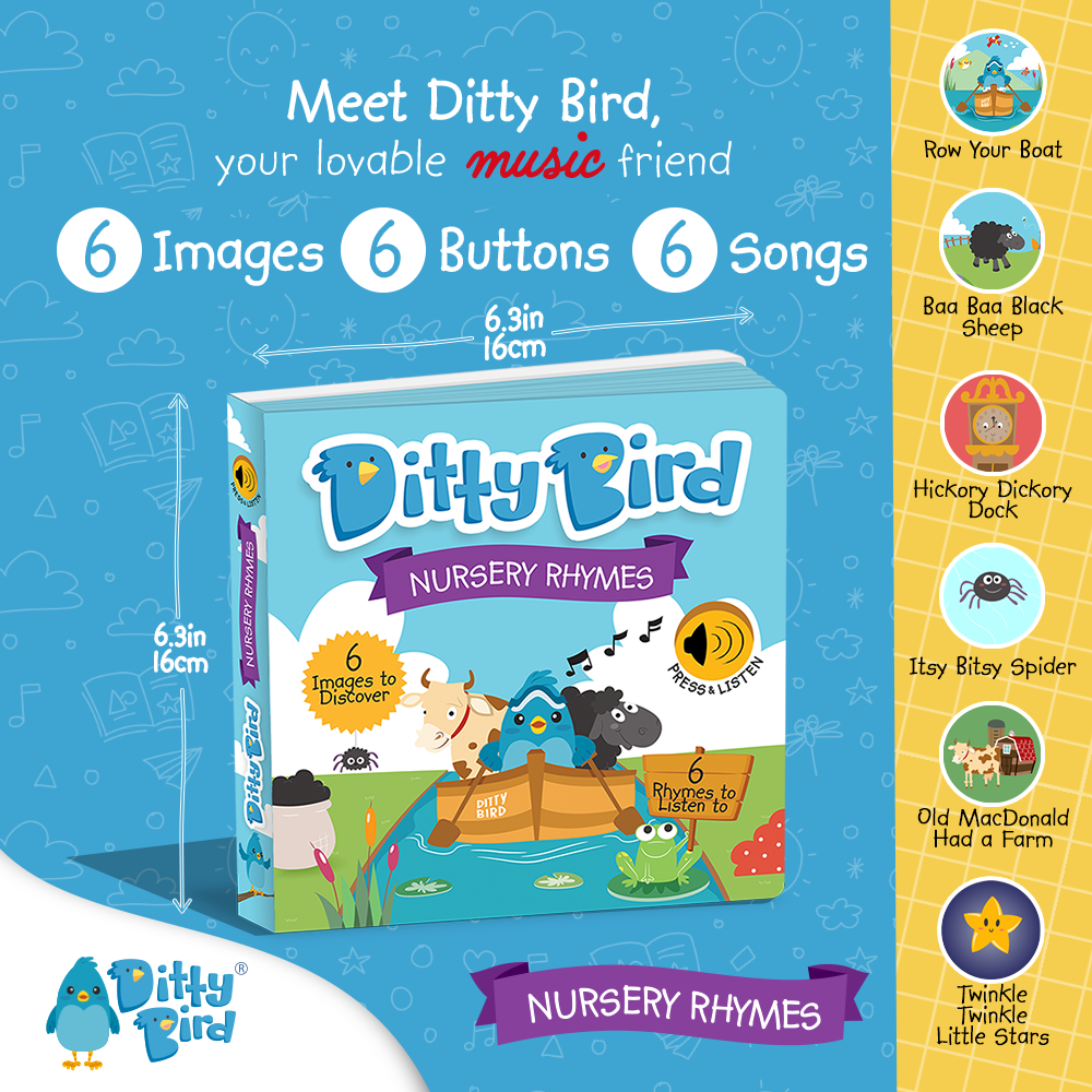 Ditty Bird Sound Book:Nursery Rhymes - Kids BESTSELLER USB-C