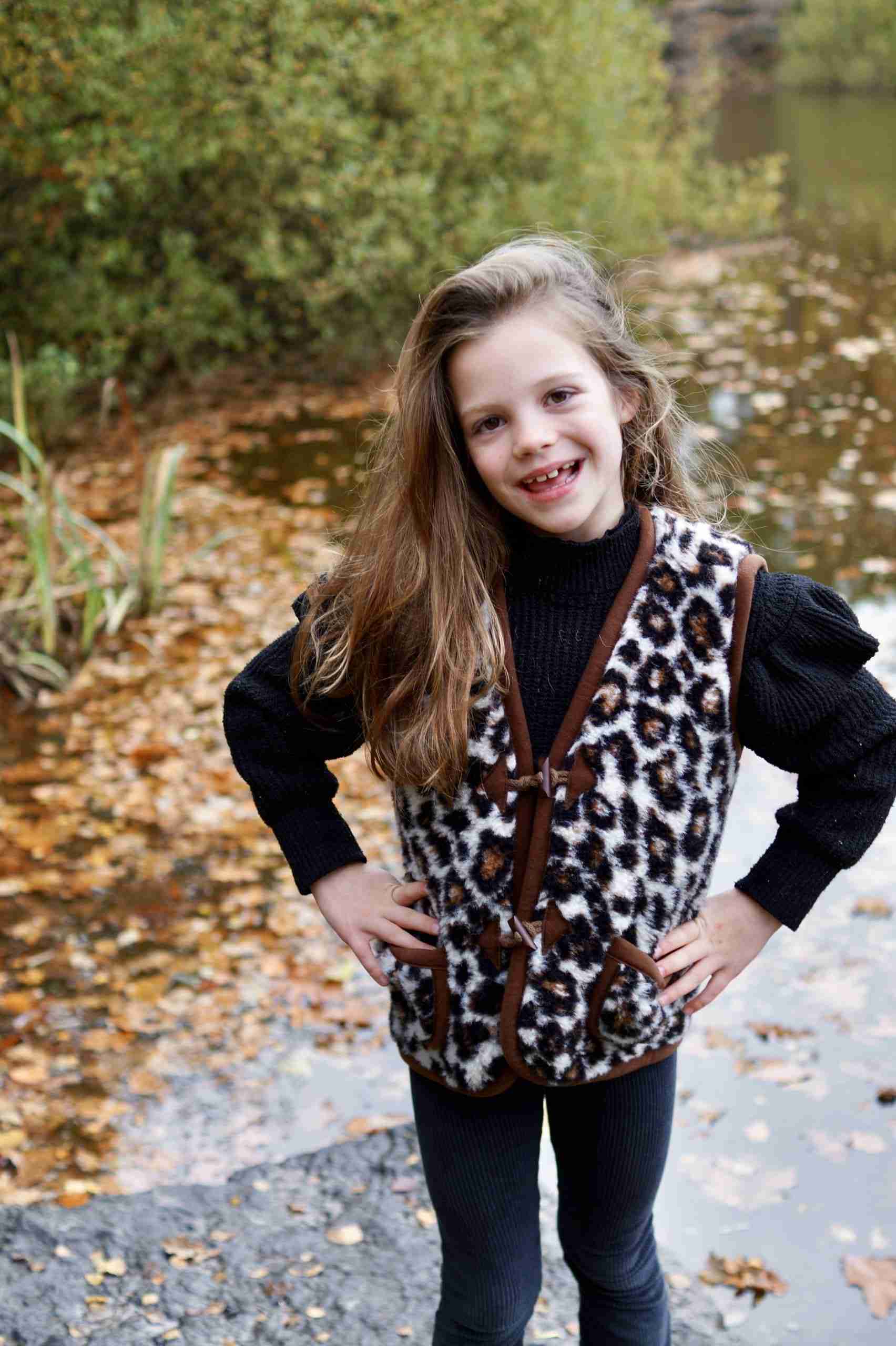 Wollen bodywarmer - Leopard - Limited edition