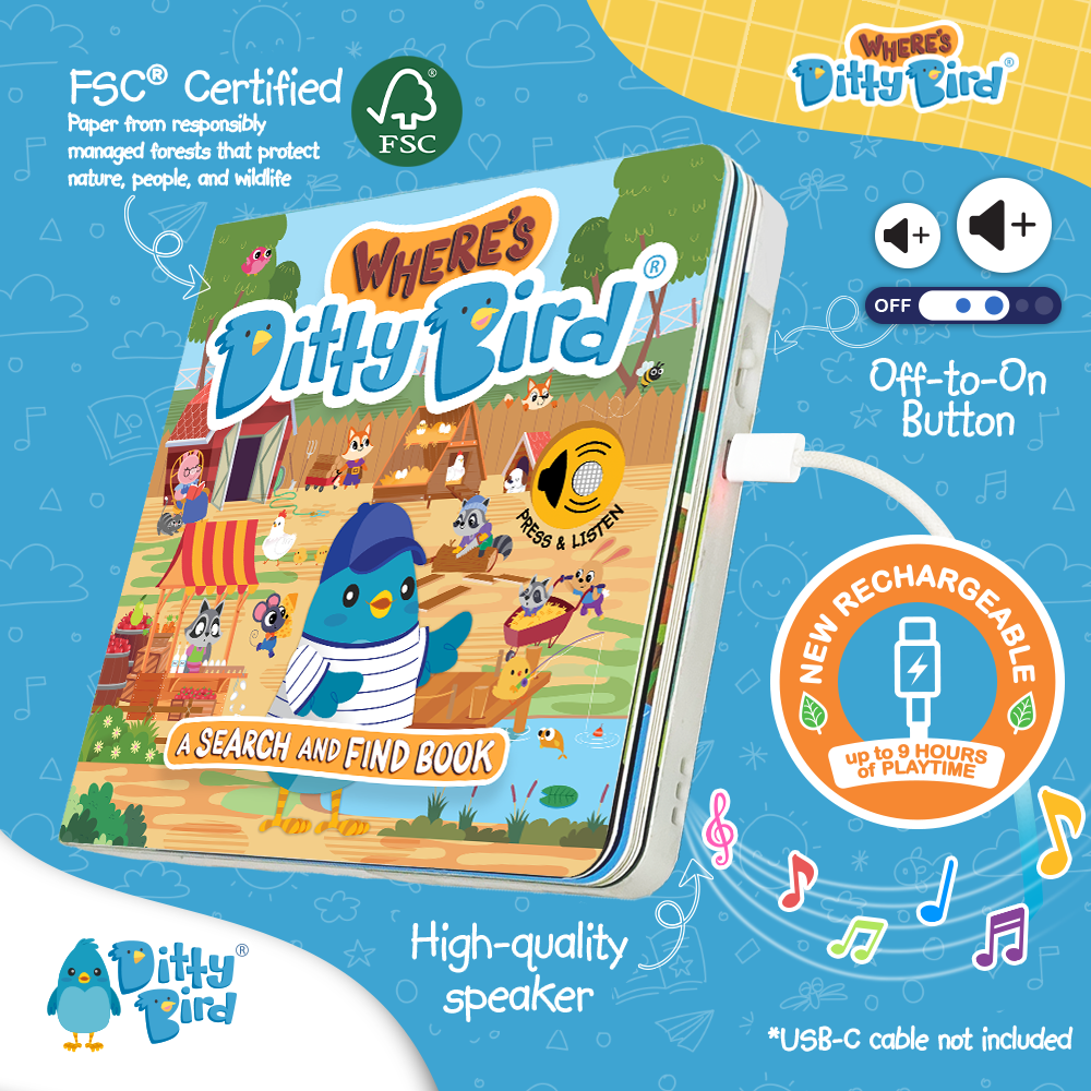 First Look and Find Activity Sound Book  toddlers 1- 3 USB-C