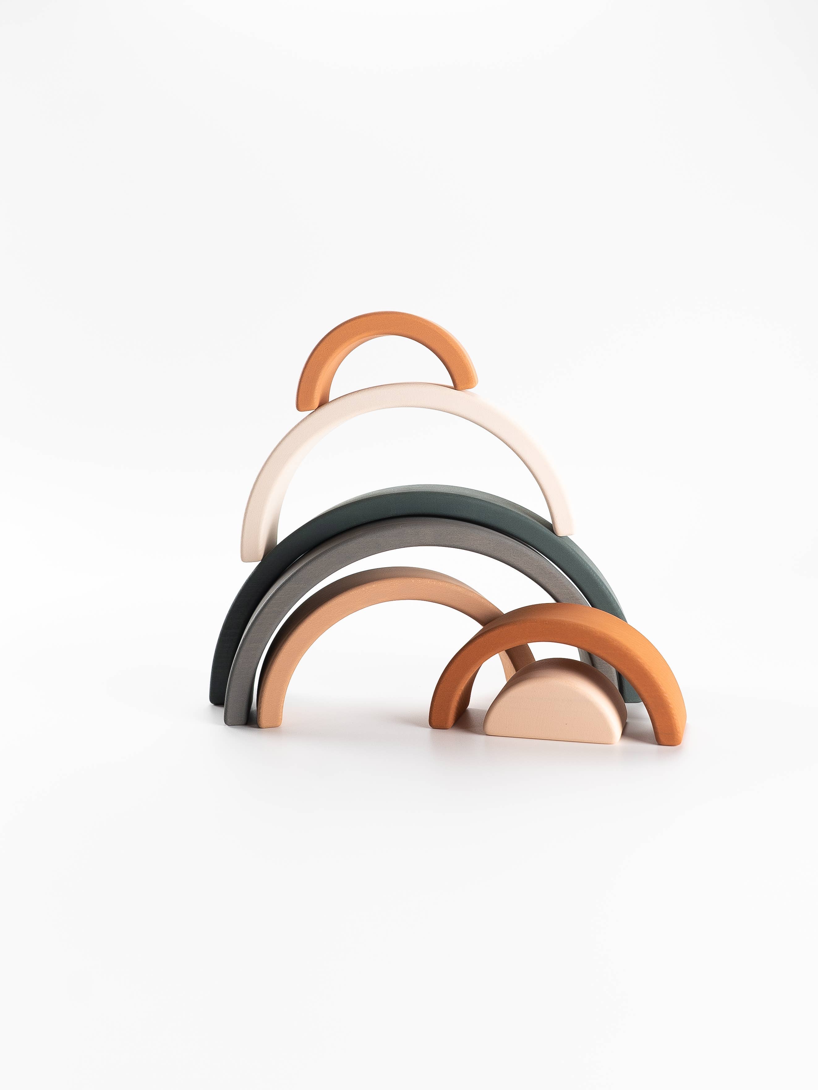 Wooden Rainbow Toy Arch Stacker from Wood Gift for Child
