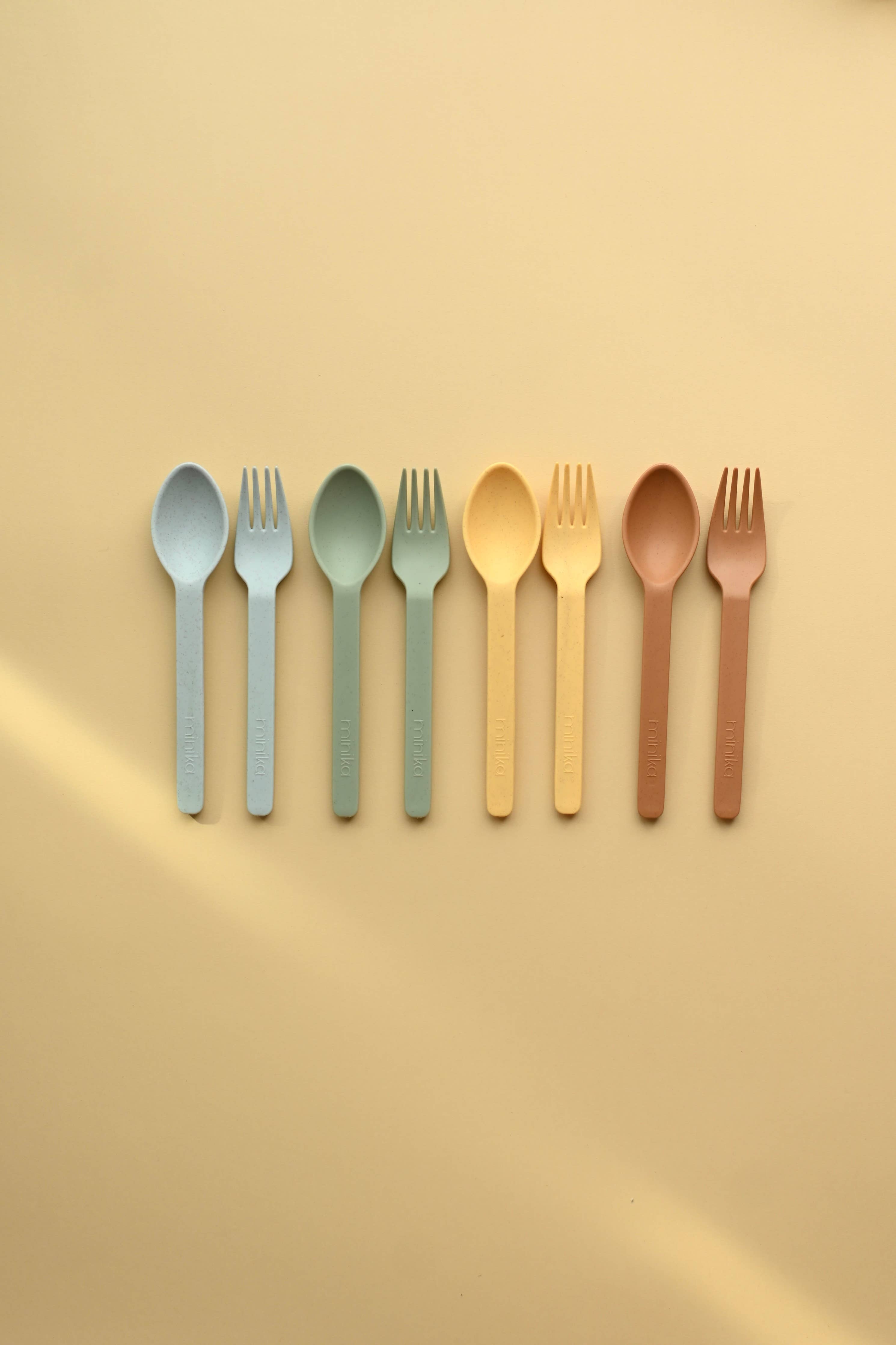 Wheat straw utensil set - Almond (new version)