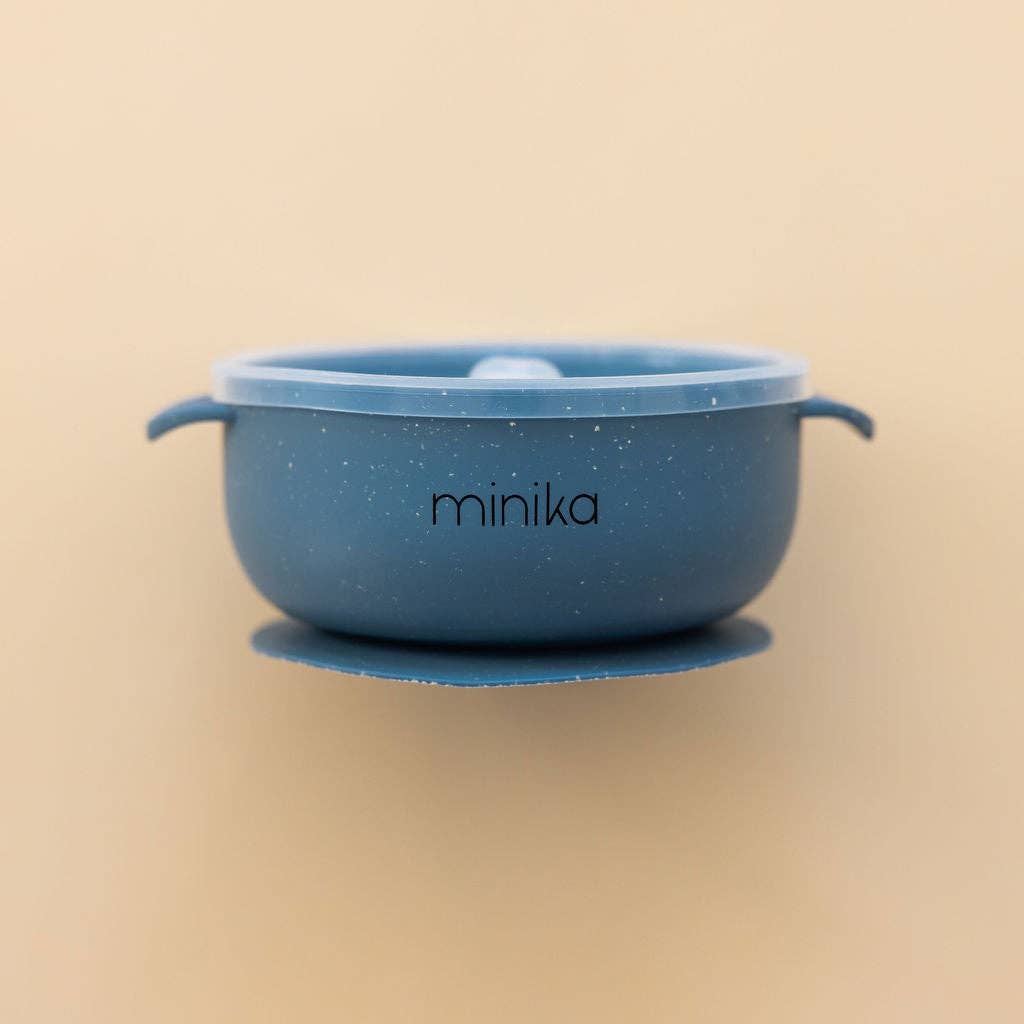 Silicone bowl with lid - Indigo