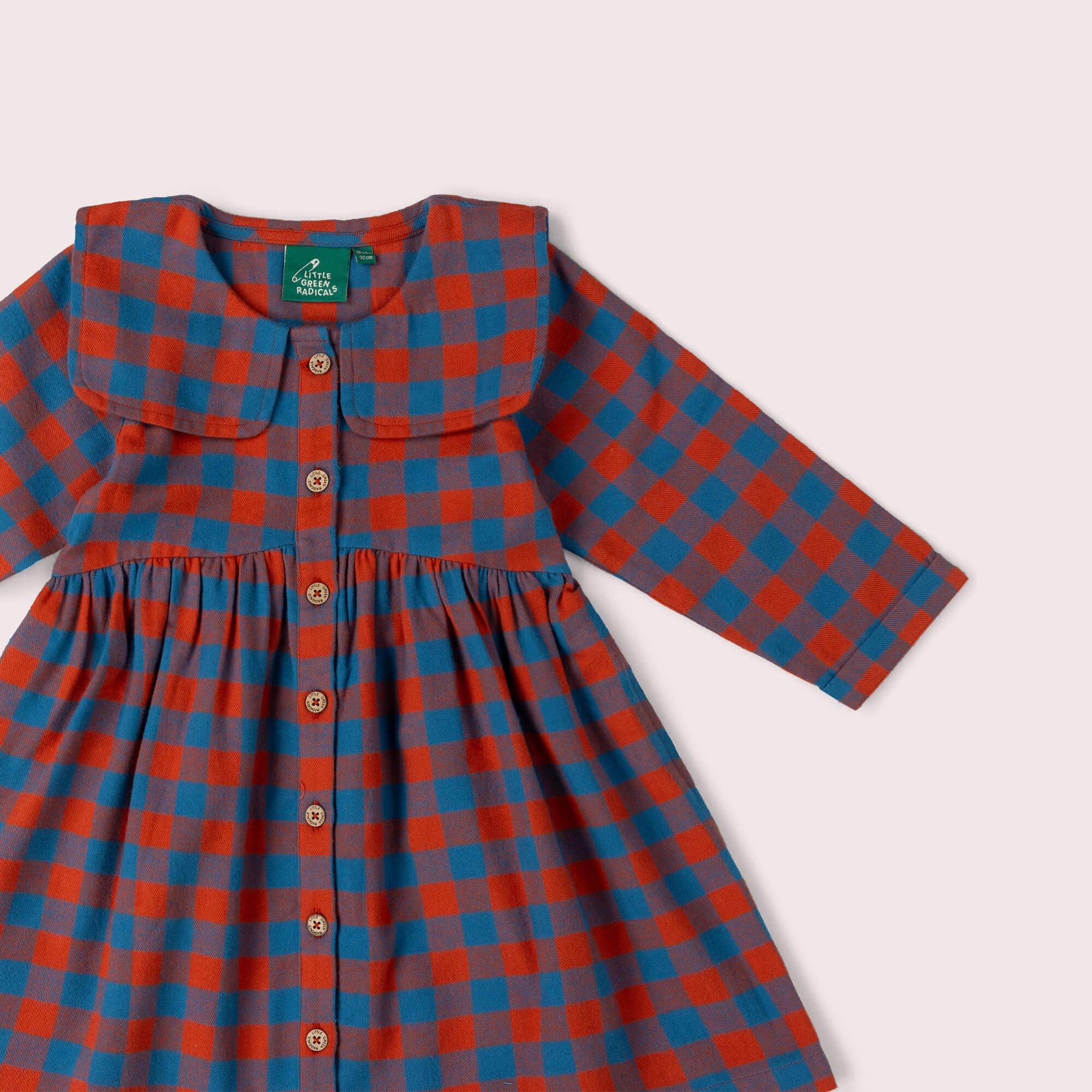 Burnt Ochre Check Sailor Dress