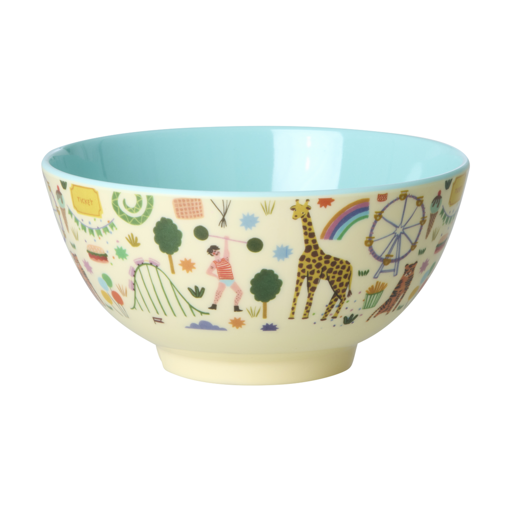 Medium Melamine Bowl - Fun Fair Mint Print - 23.7oz