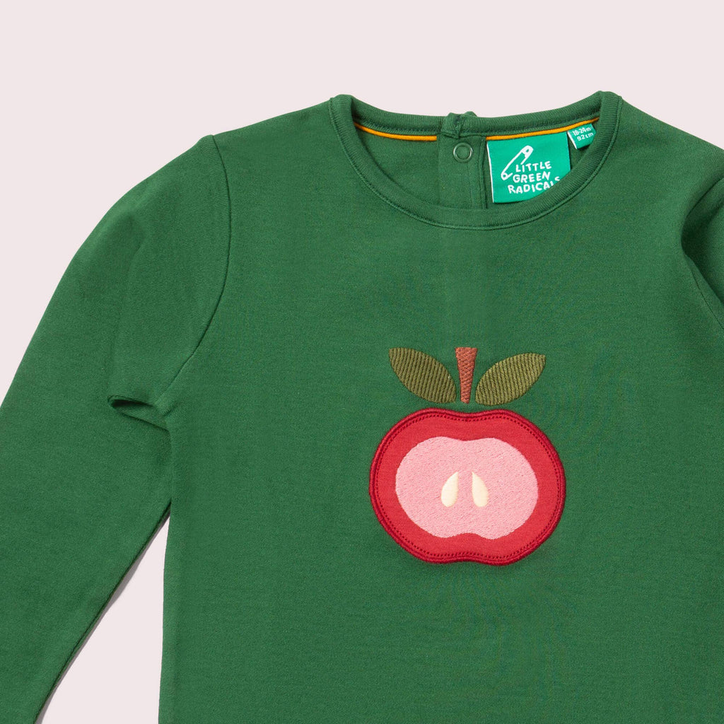 Red Apple Applique Long Sleeve T-Shirt