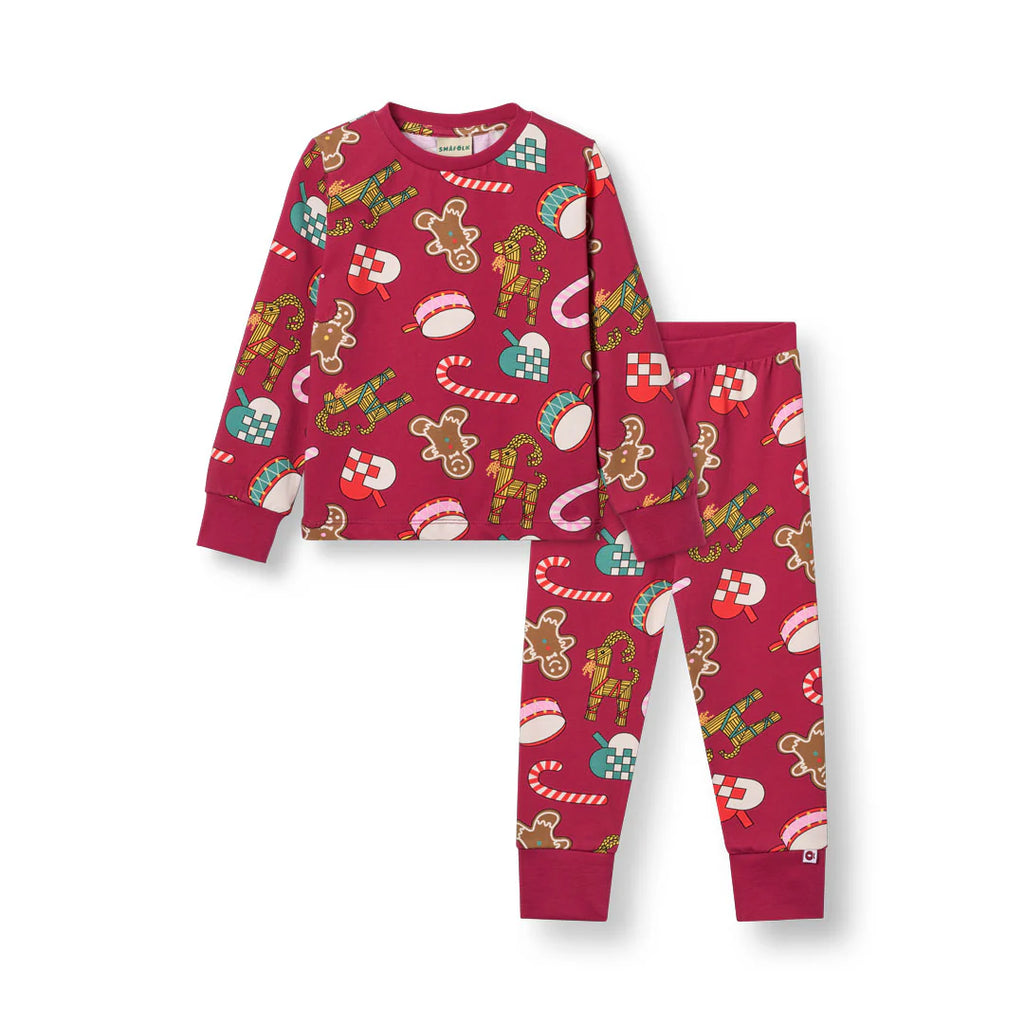 Småfolk Jubilee nightwear set with Christmas decorations