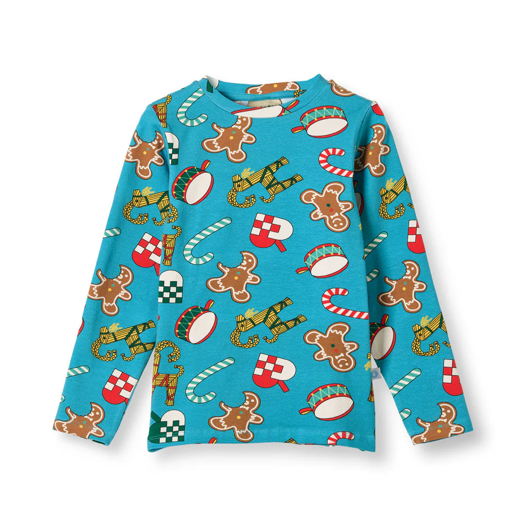 Småfolk Gala long-sleeved top with Christmas decorations