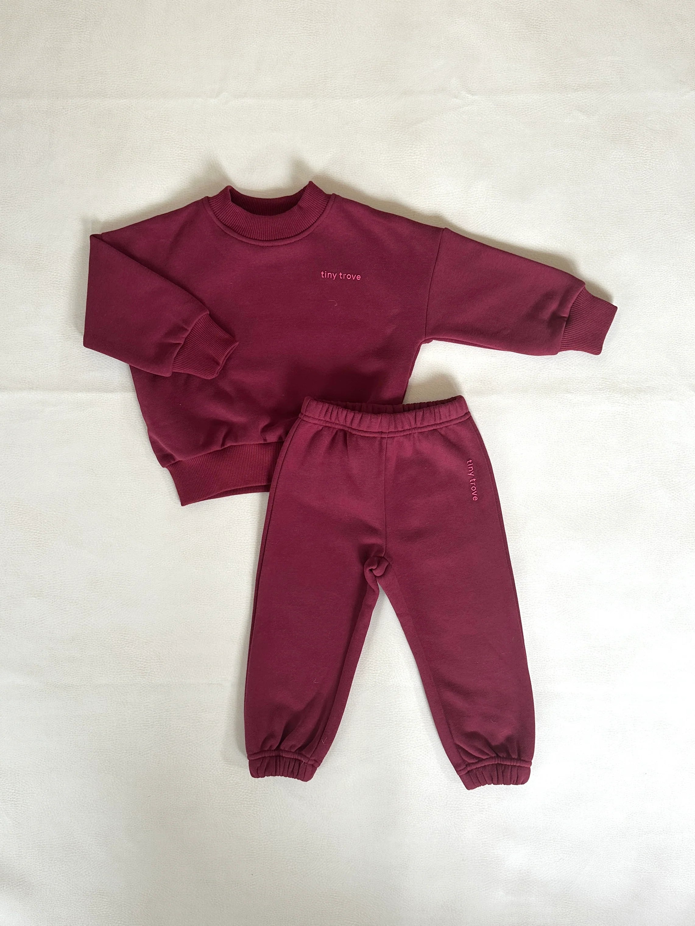 Tiny Trove Woodie 3D Logo Tracksuit - Wine